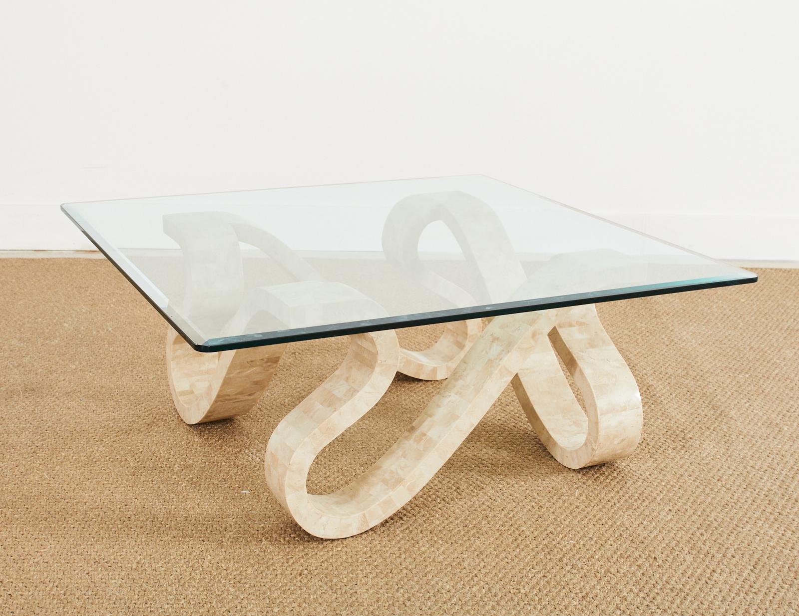 Maitland Smith Modernist Sculptural Tessellated Stone Cocktail Table 8
