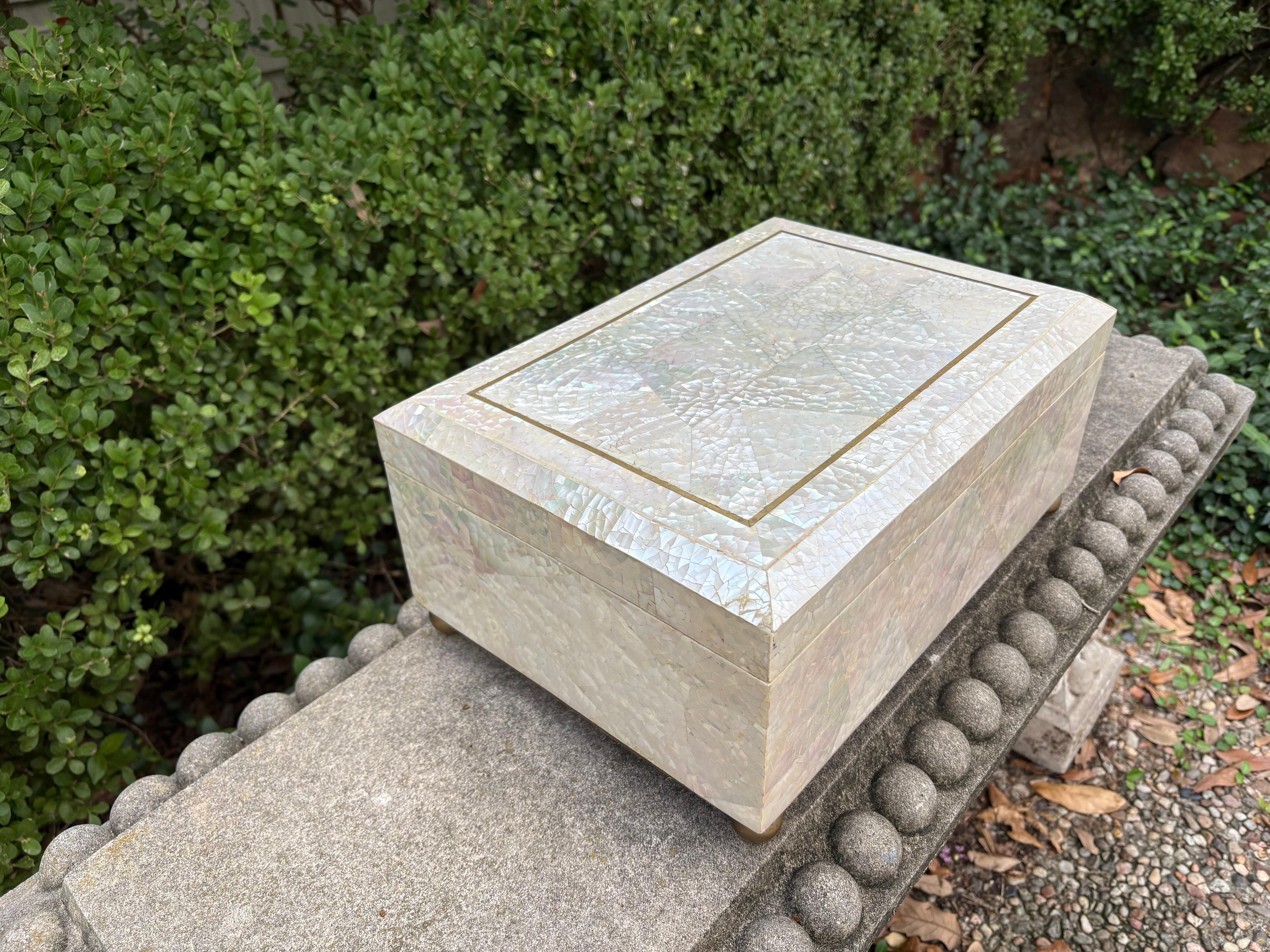 Mother-of-Pearl Maitland Smith Mother Of Pearl Box For Sale