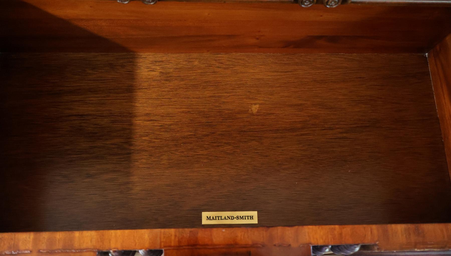 Maitland Smith Mother of Pearl Walnut English 17th Century Style Dresser Chest For Sale 2