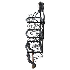 Maitland Smith Nautical Seahorse or Shell Bamboo and Wrought Iron Display Shelf