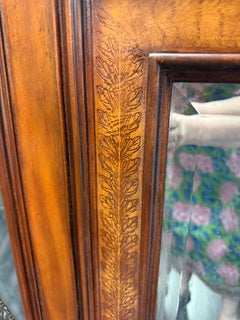 Maitland-Smith Neo-Classical Style Burl Mahogany Trumeau Mirror