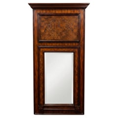 Maitland-Smith Neo-Classical Style Burl Mahogany Trumeau Mirror