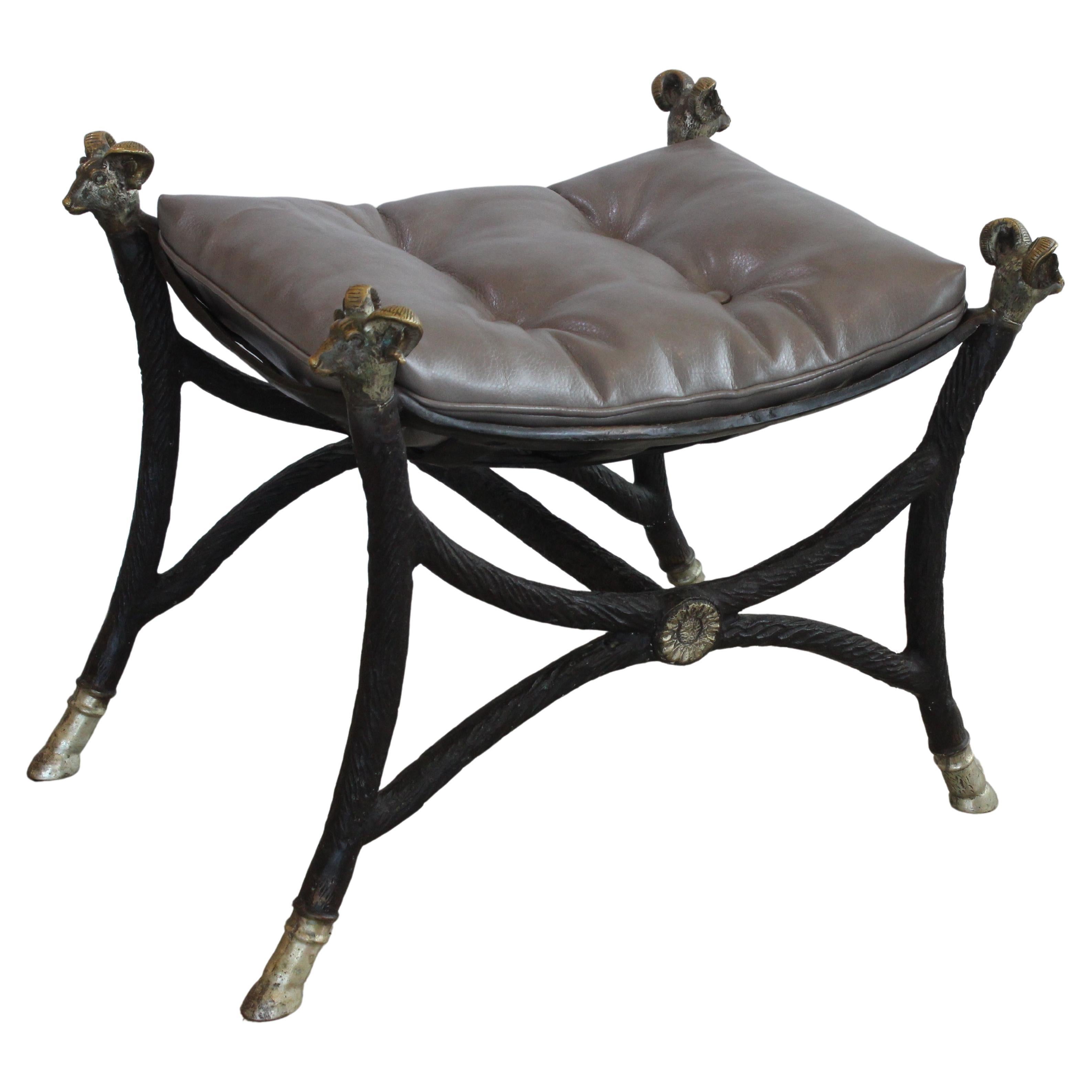 This stylish, chic and Neo Classical form bronze bench dates to the 1980s, and was created for Maitland Smith. 

Note: The dove gray leather cushion was custom created in January of 2023.

Note: The leather cushion has a hidden zipper on one