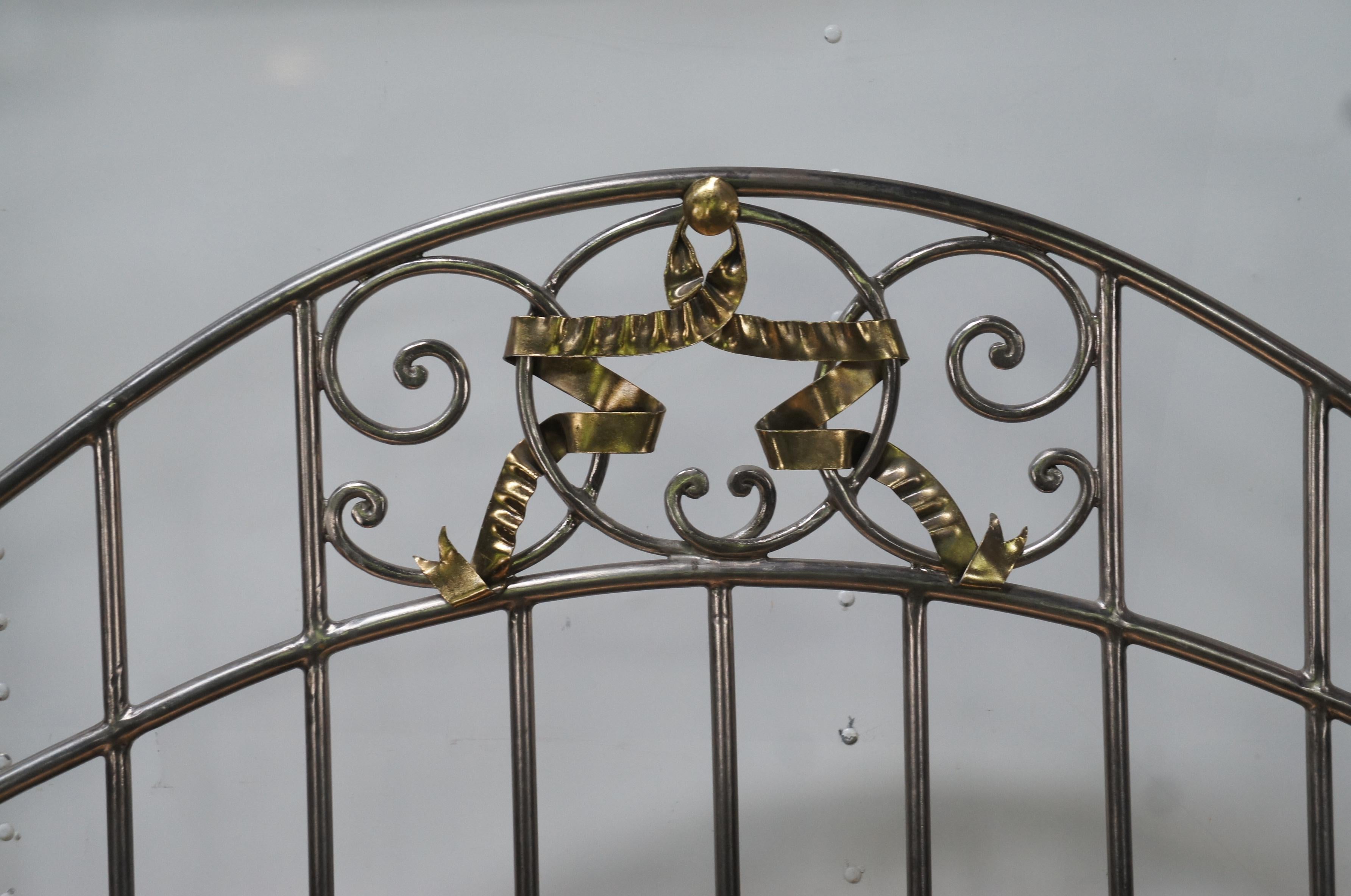 Late 20th Century Maitland Smith Neoclassical Laurel Wreath Four Post Canopy Queen Size Sleigh Bed