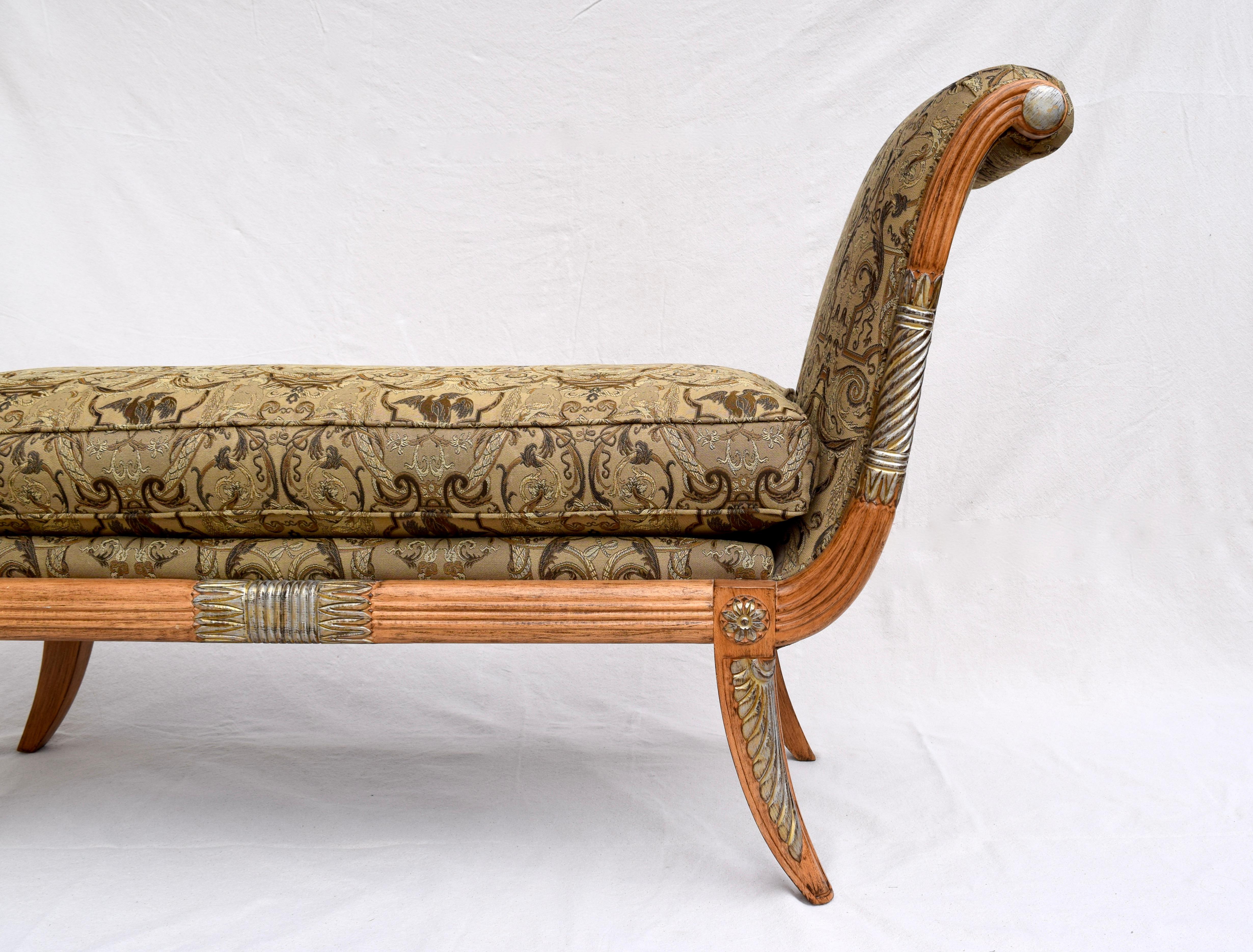 Italian Maitland Smith Neoclassical Recamiere Settee or Bench