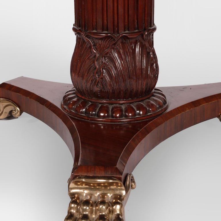 Maitland Smith Neoclassical Rosewood, Mahogany, Leather & Brass Center Table For Sale 8