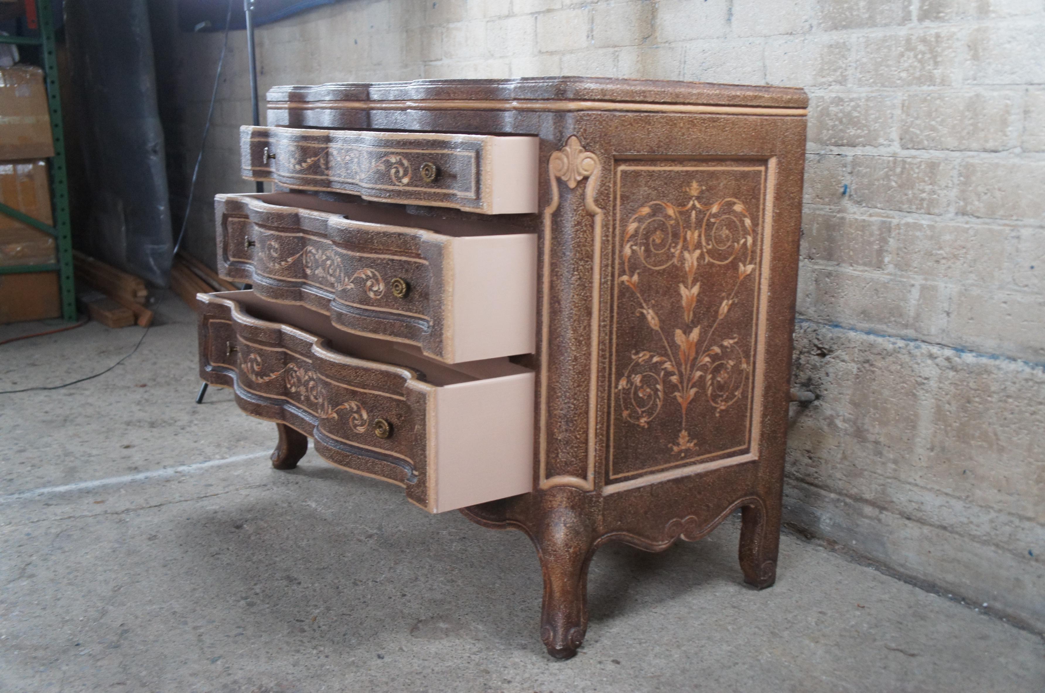 Maitland Smith Neoclassical Serpentine Oxbow Commode Console Table Chest Drawers For Sale 3