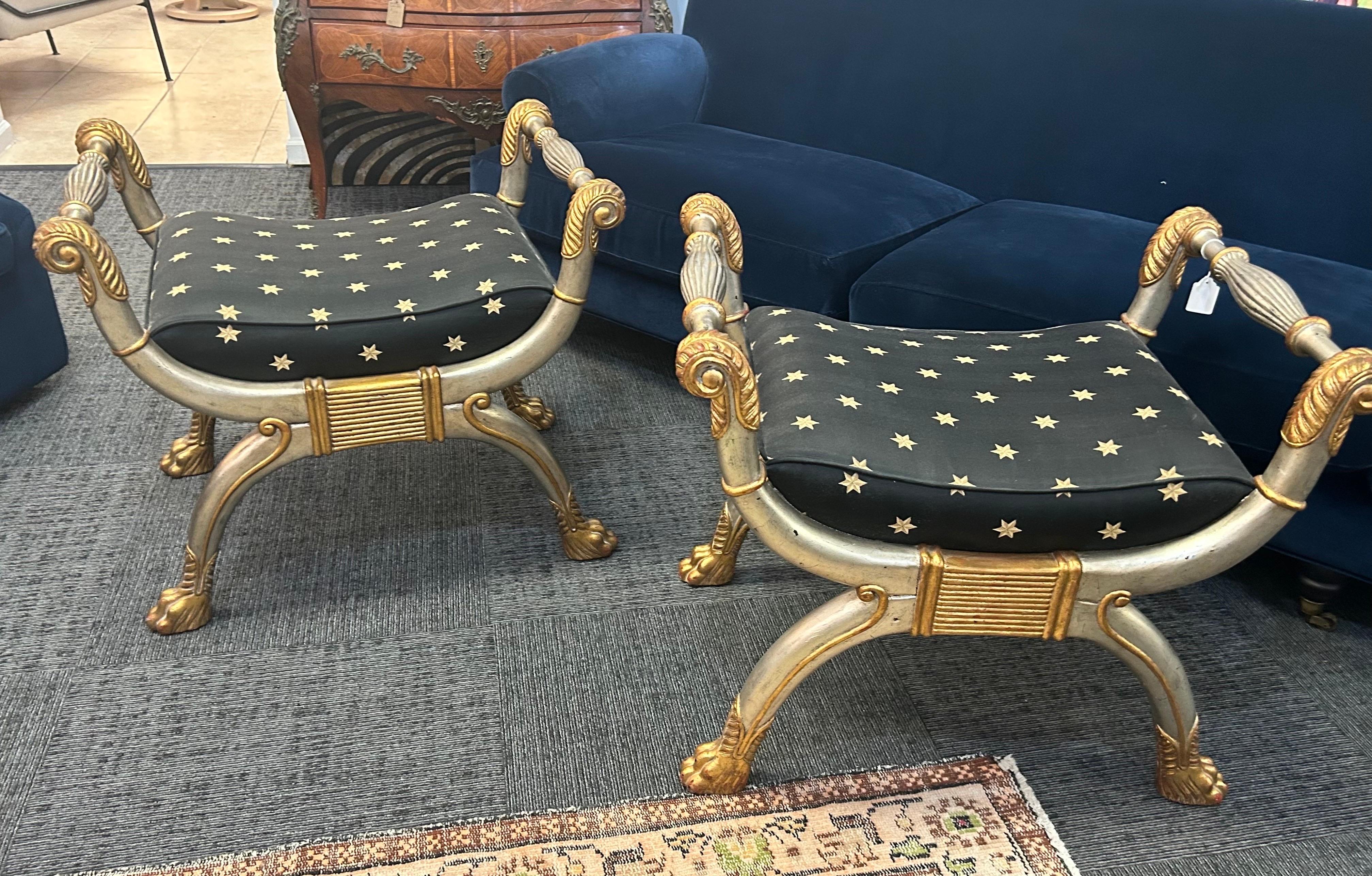 Maitland Smith neoclassical style benches a pair 3