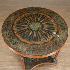 Maitland-Smith Neoclassical Style Copper, Wood and Bamboo Occasional Table