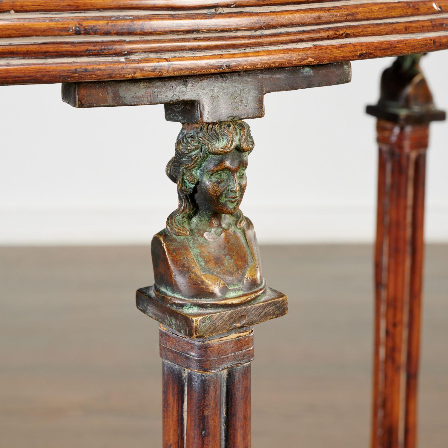 Philippine Maitland-Smith Neoclassical Style Copper, Wood and Bamboo Occasional Table For Sale