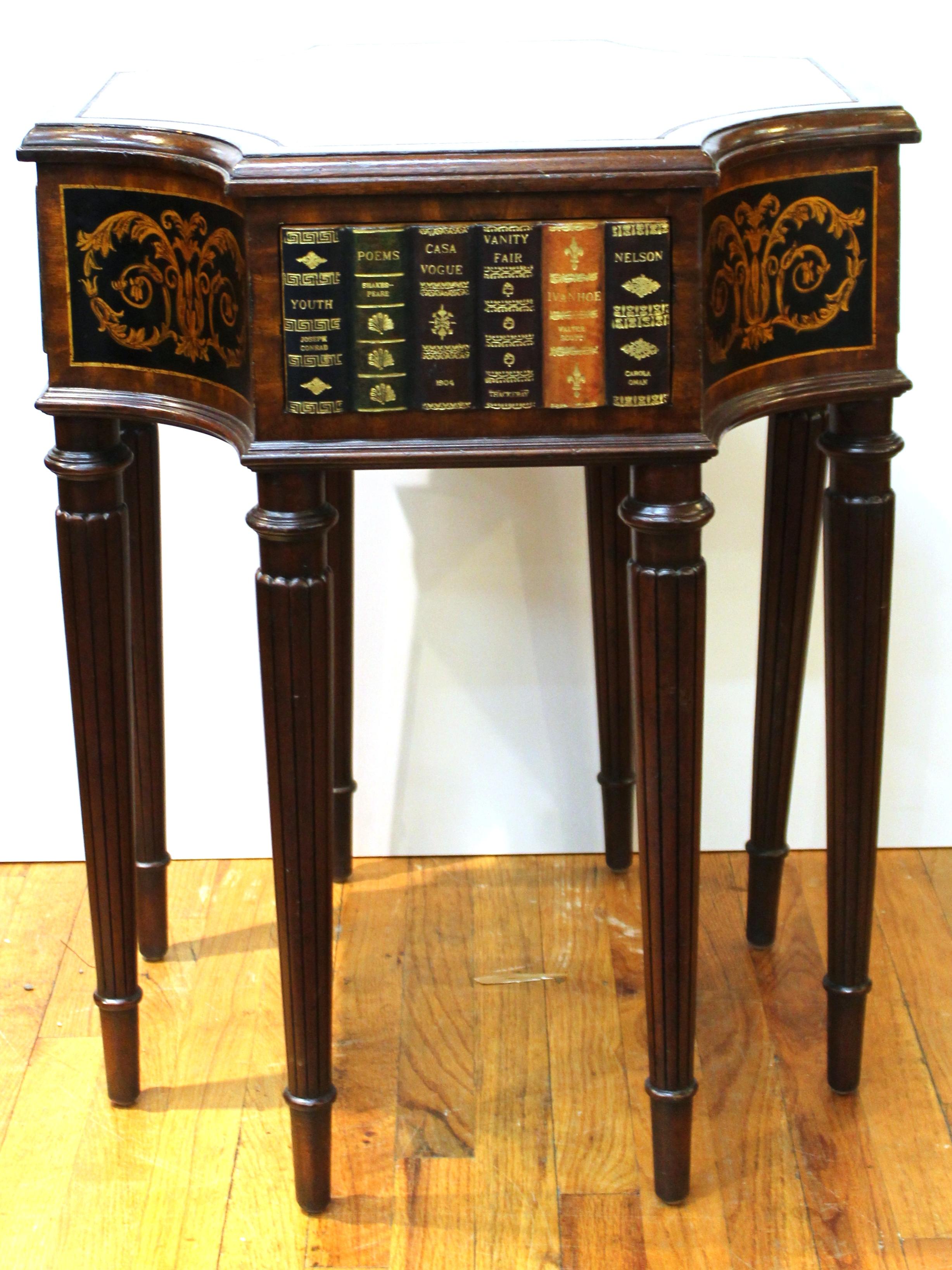 faux book end table