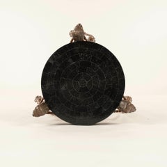 Maitland Smith Neoclassical Style Iron Brass Tessellated Marble Lion Pedestal I