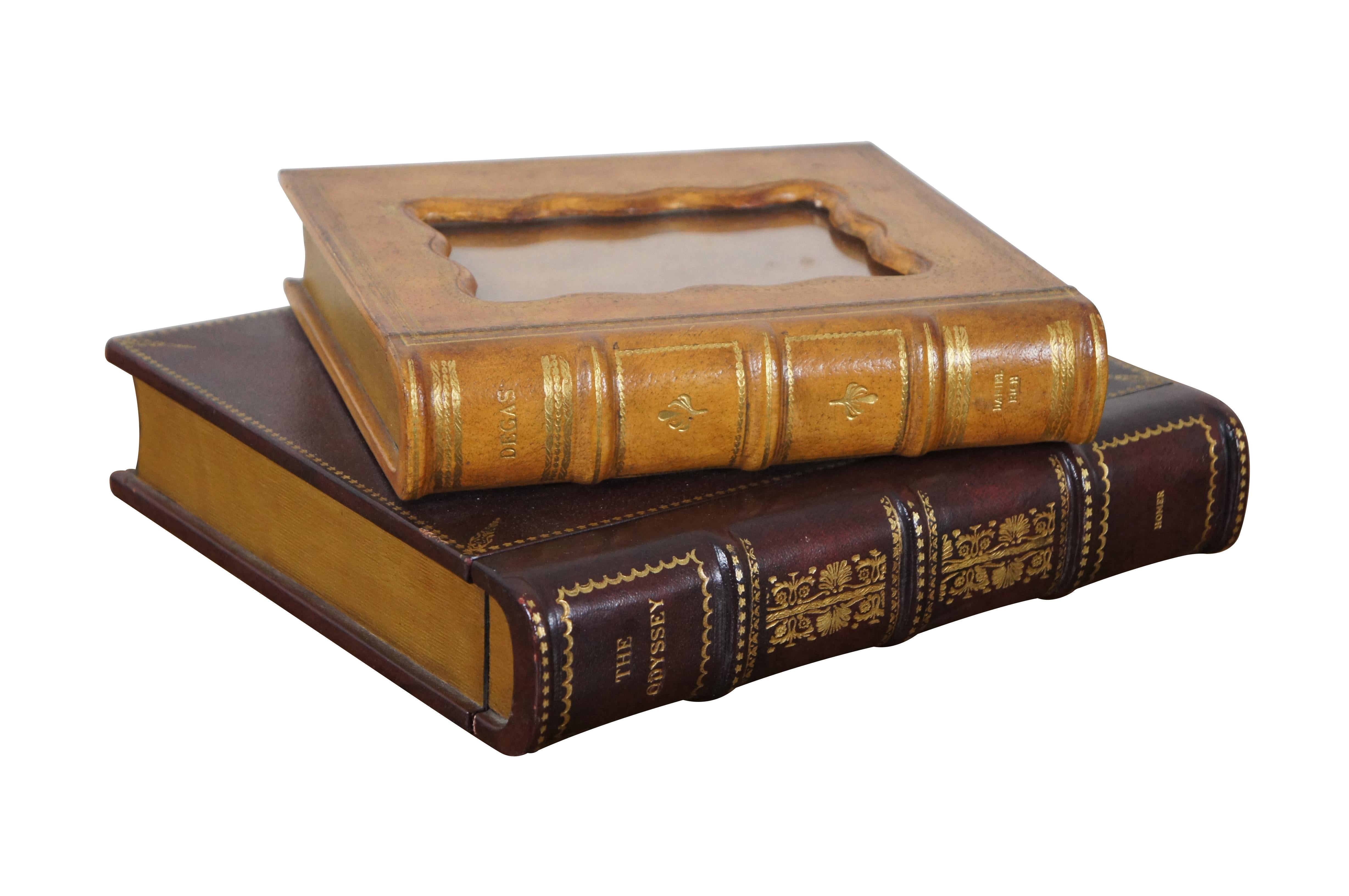 Maitland Smith Odyssey Degas Stapelbares Leder-Bücherregal mit Aktenschachtel im Zustand „Gut“ im Angebot in Dayton, OH