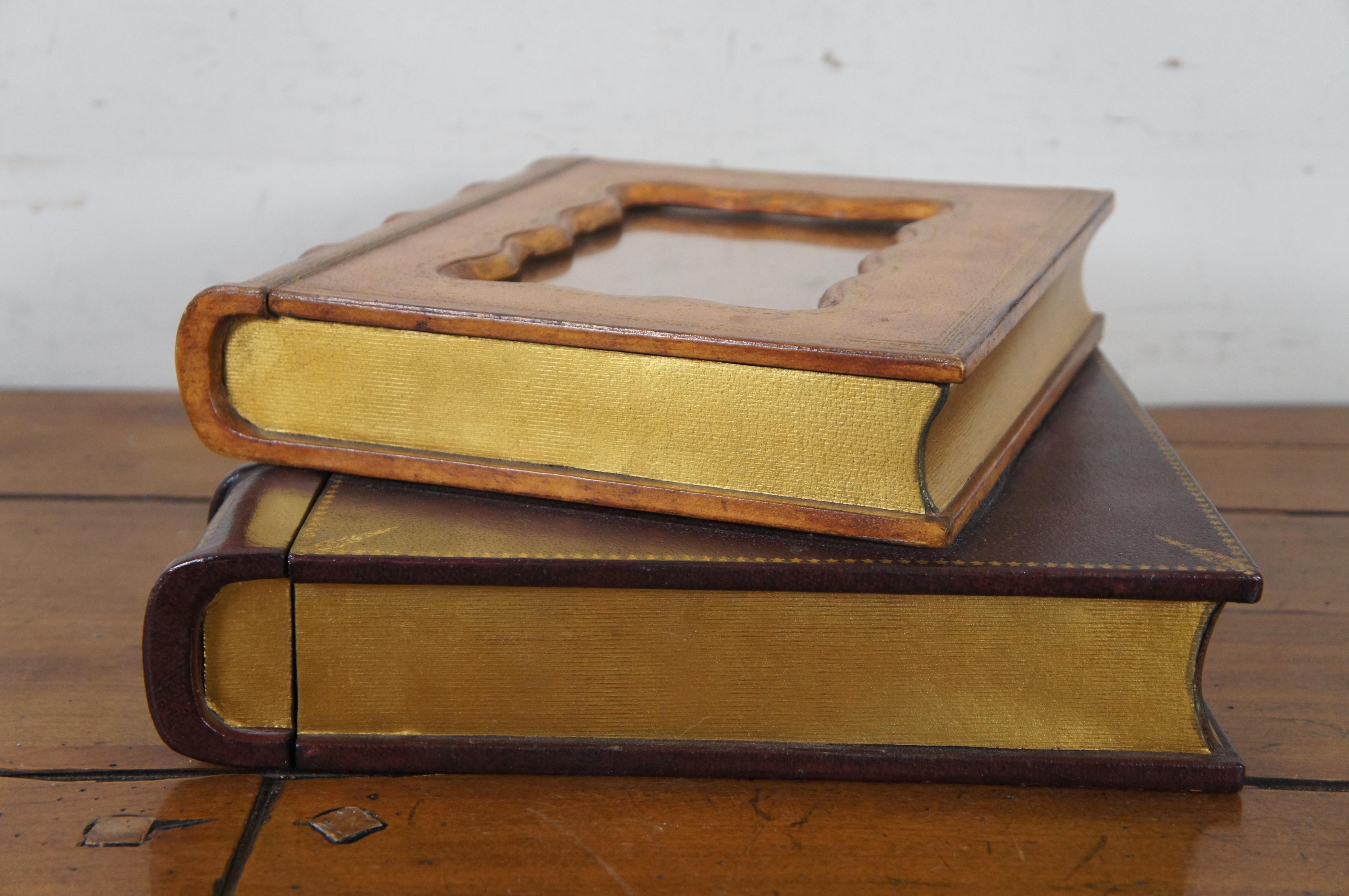 Maitland Smith Odyssey Degas Stapelbares Leder-Bücherregal mit Aktenschachtel im Angebot 5