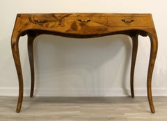 Maitland Smith Olive Burlwood Regency Secretary Desk, Made in Italy