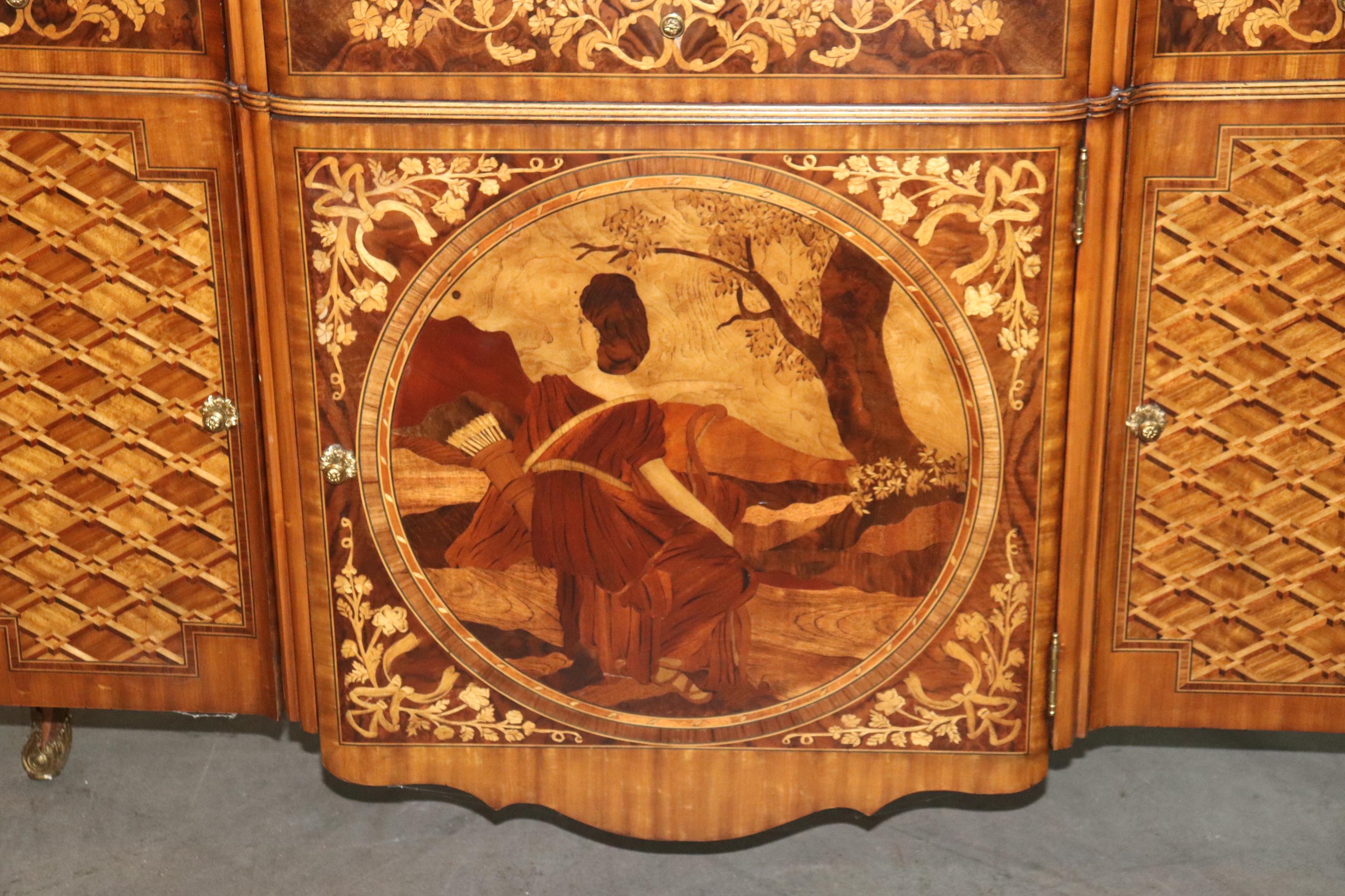 Italian Maitland Smith Optical Illusion Inlaid French Louis XV Style Grand Commode  For Sale