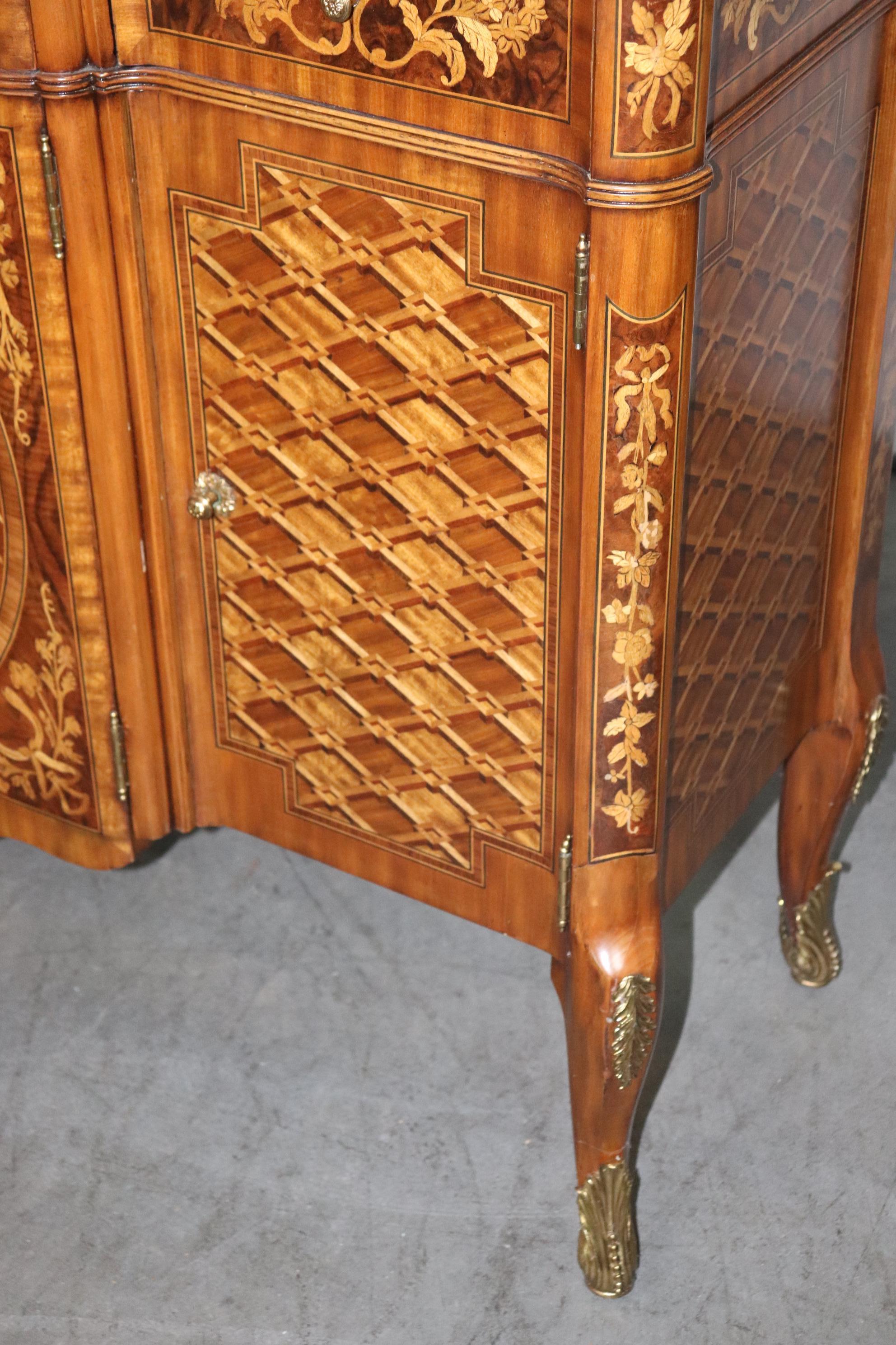 Bronzo Maitland Smith Optical Illusion Inlaid French Louis XV Style Grand Commode in vendita