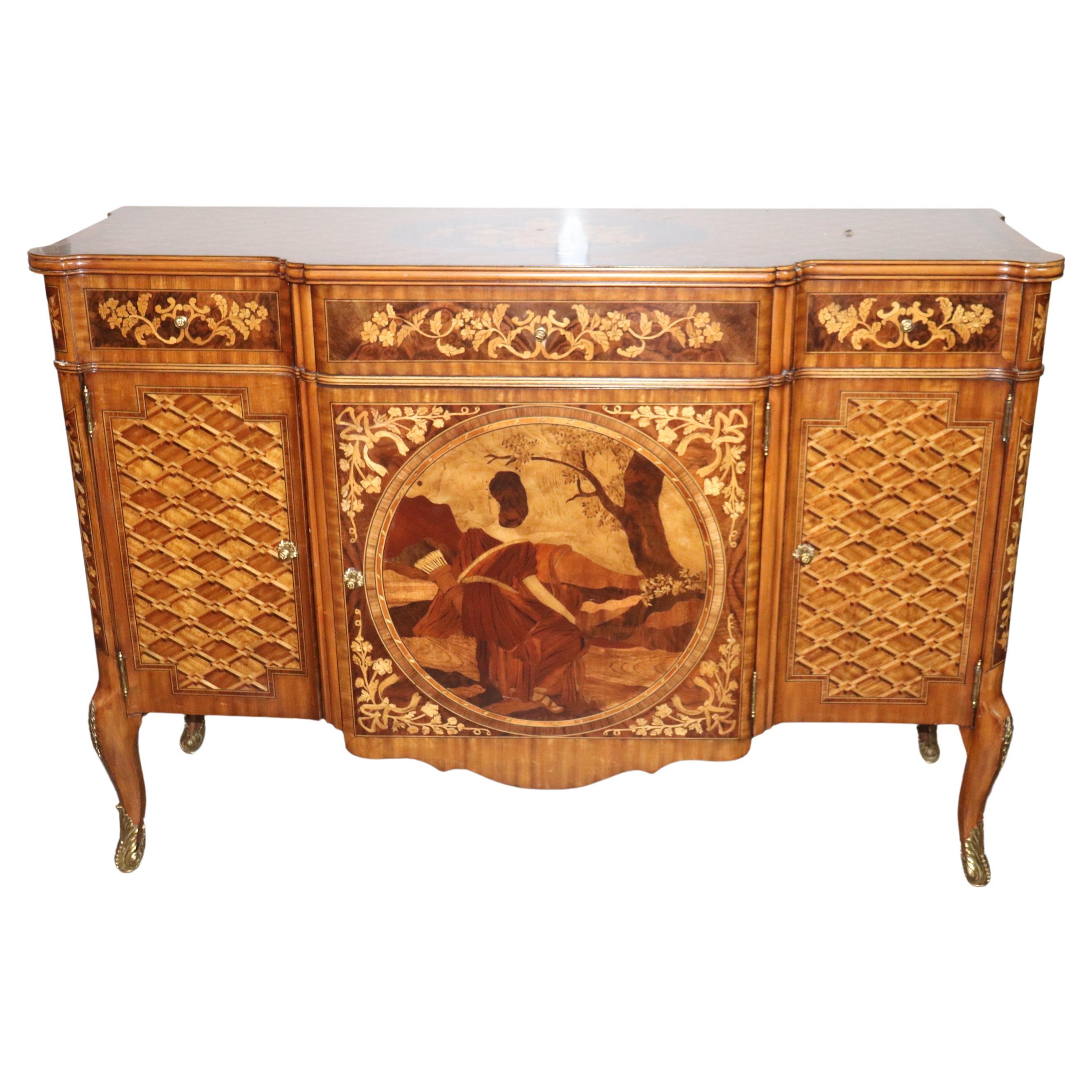 Maitland Smith Optical Illusion Inlaid French Louis XV Style Grand Commode  For Sale