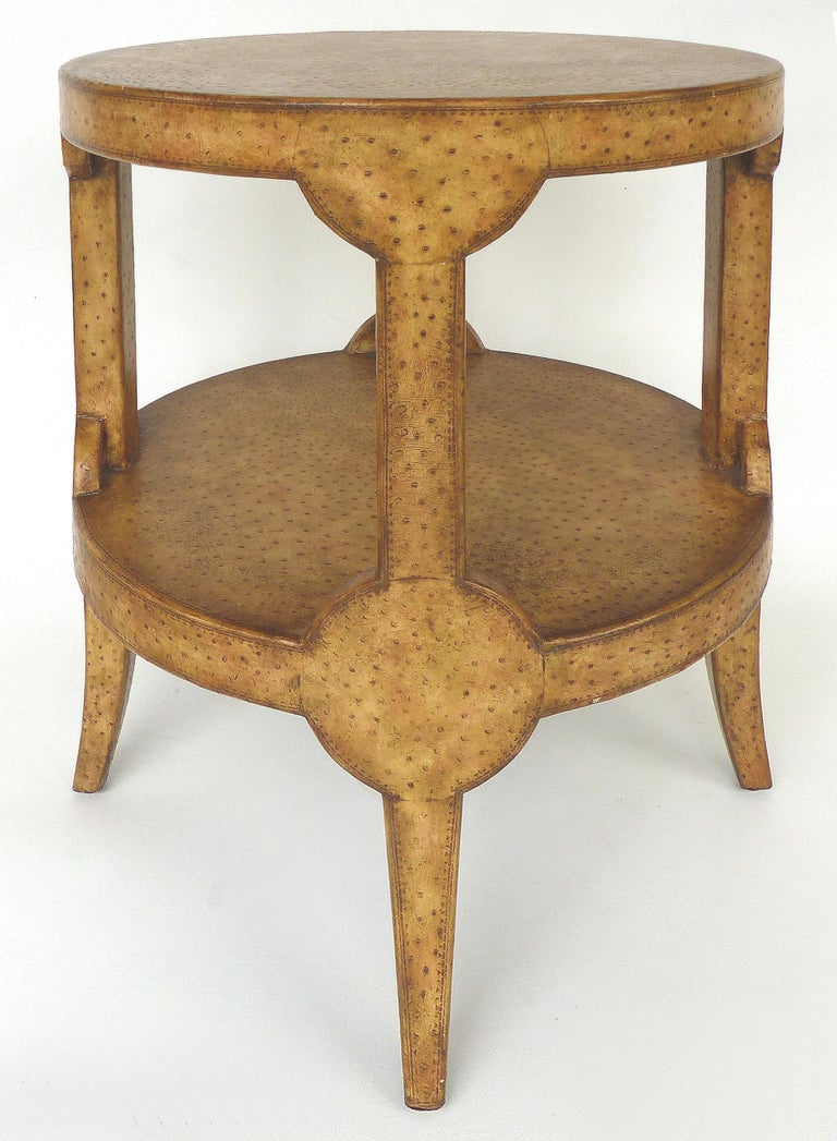 MaitlandSmith Ostrich Leather Clad Occasional Table For Sale at 1stdibs