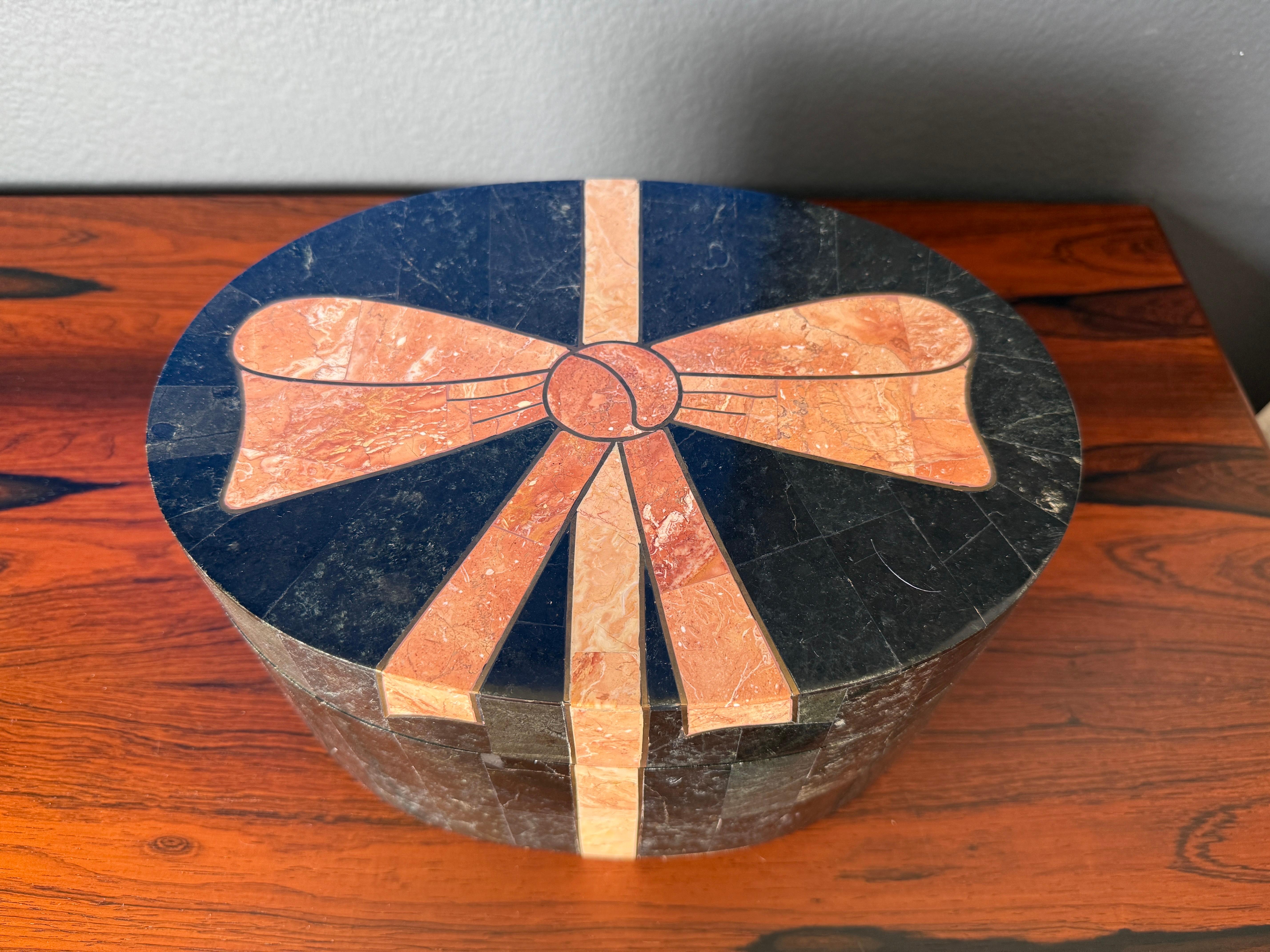 Philippine Maitland Smith Oval Jewelry Box For Sale