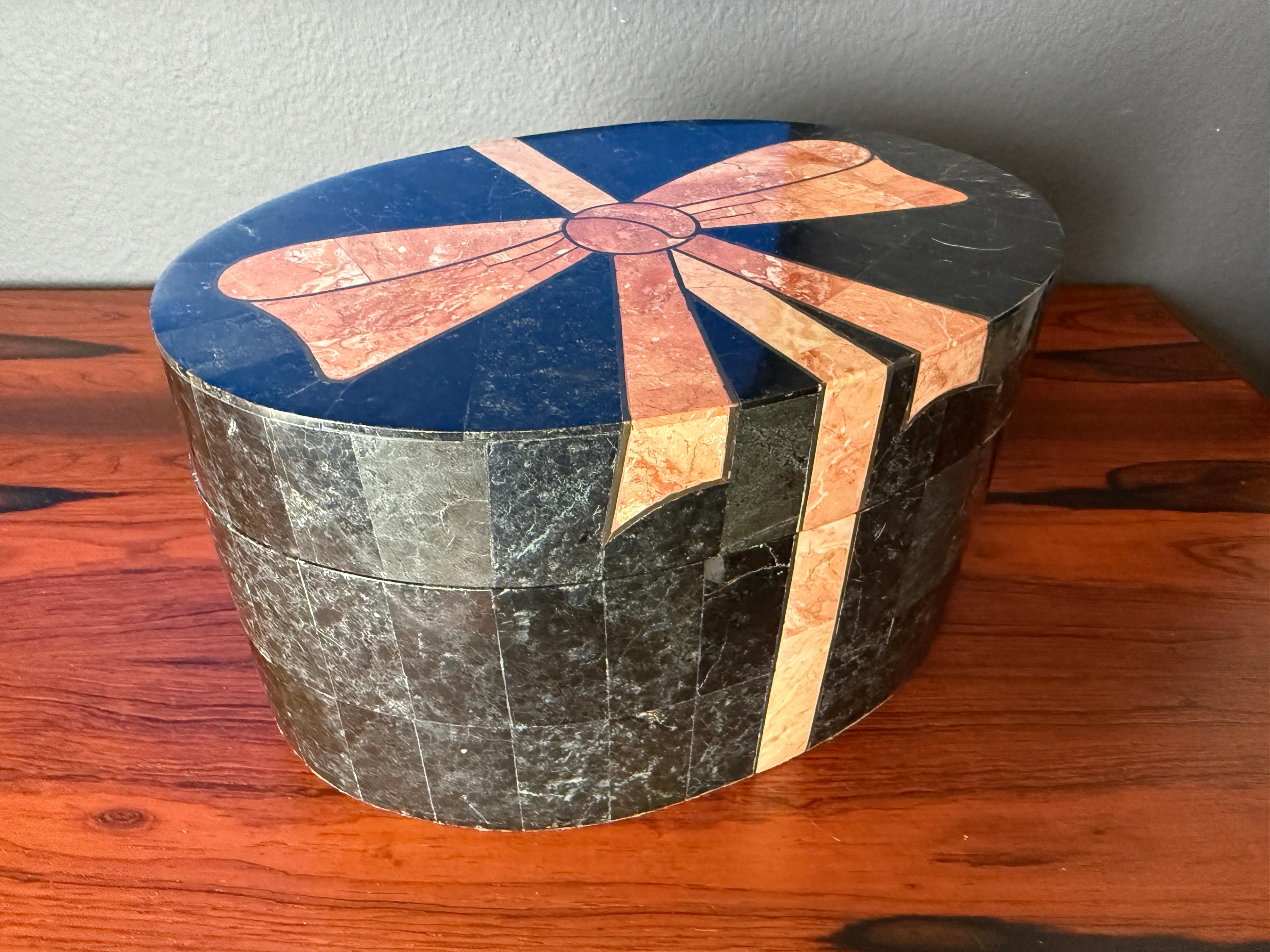 Maitland Smith Oval Jewelry Box For Sale 1