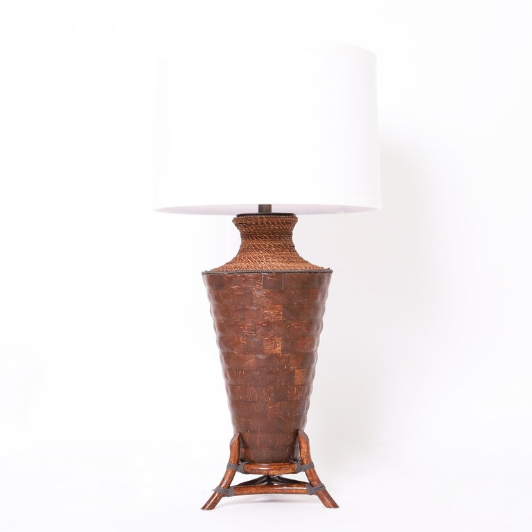 Maitland Smith Pair of Vintage Coconut Shell Table Lamps For Sale at 1stDibs