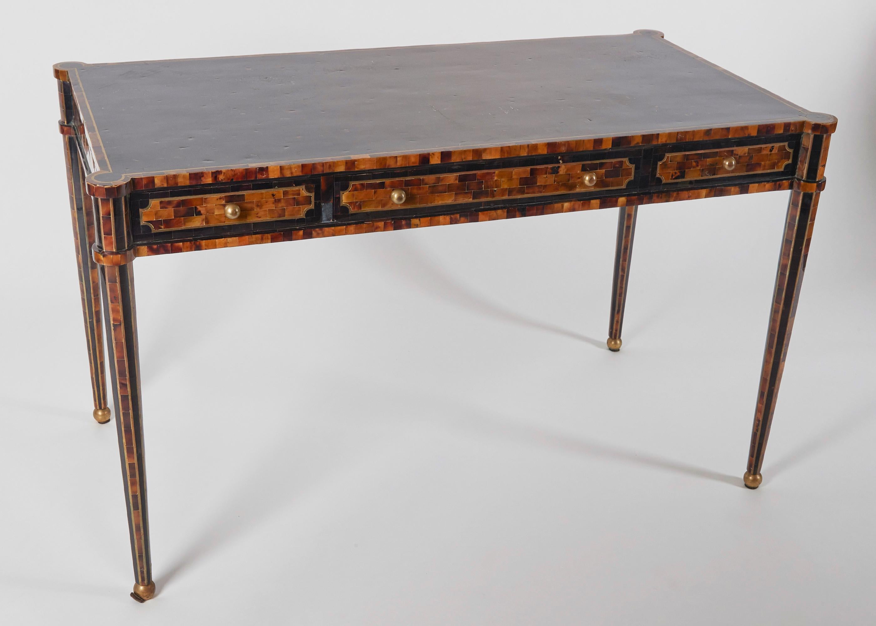 American Maitland-Smith, Partners Desk, Faux Tortoiseshell Inlay, US, circa 1980s