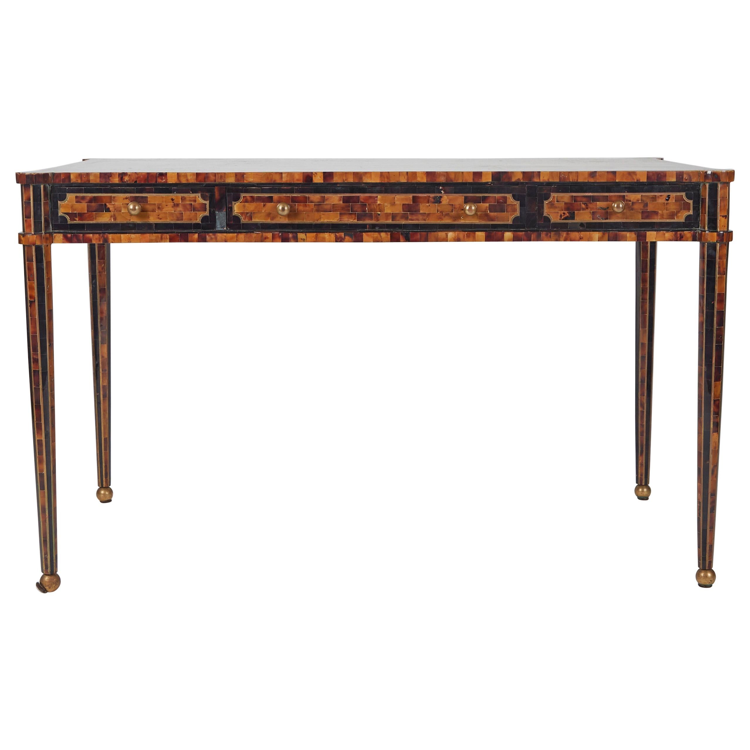 Maitland-Smith, Partners Desk, Faux Tortoiseshell Inlay, US, circa 1980s