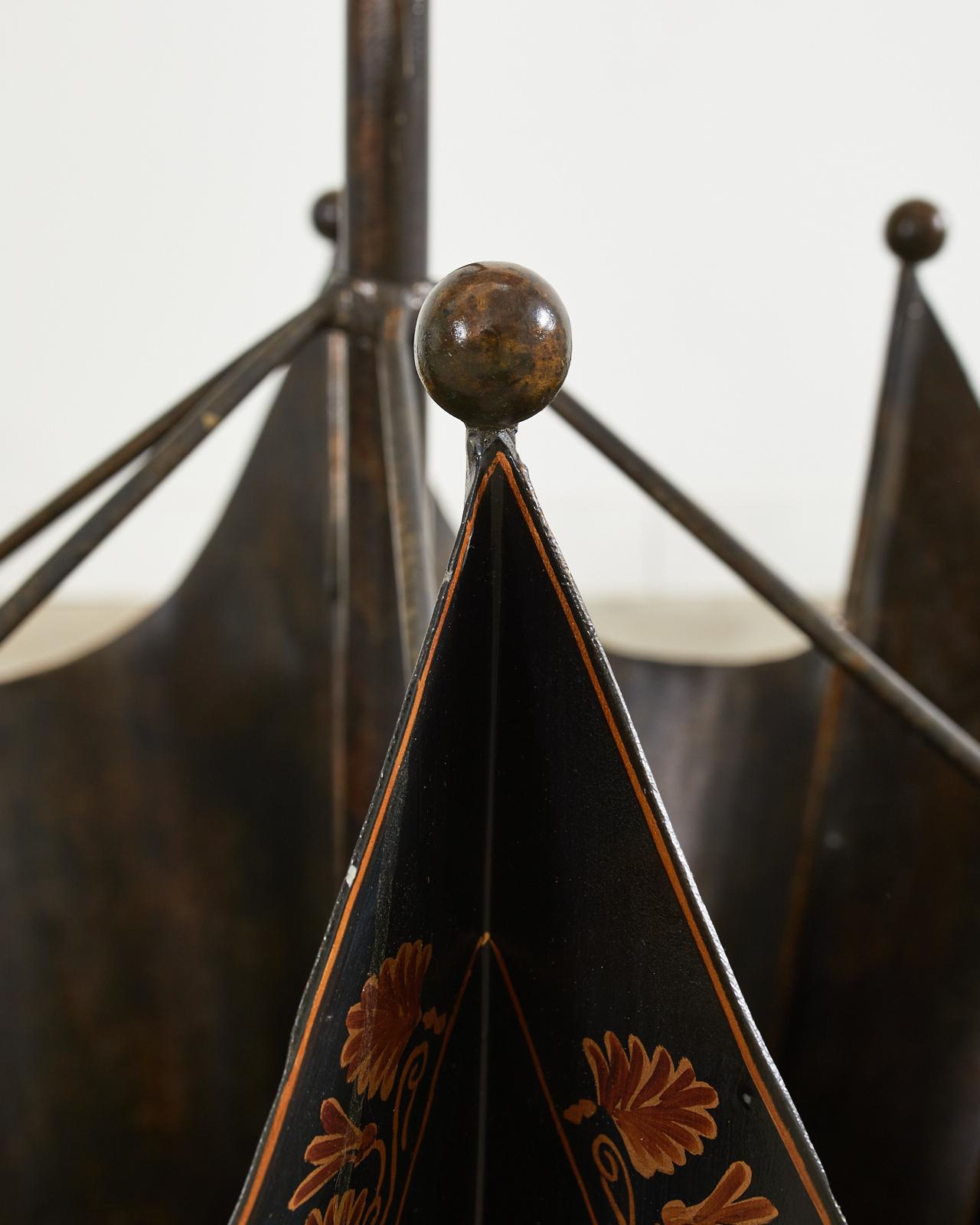 Wood Maitland-Smith Patinated Brass Umbrella Stand Holder