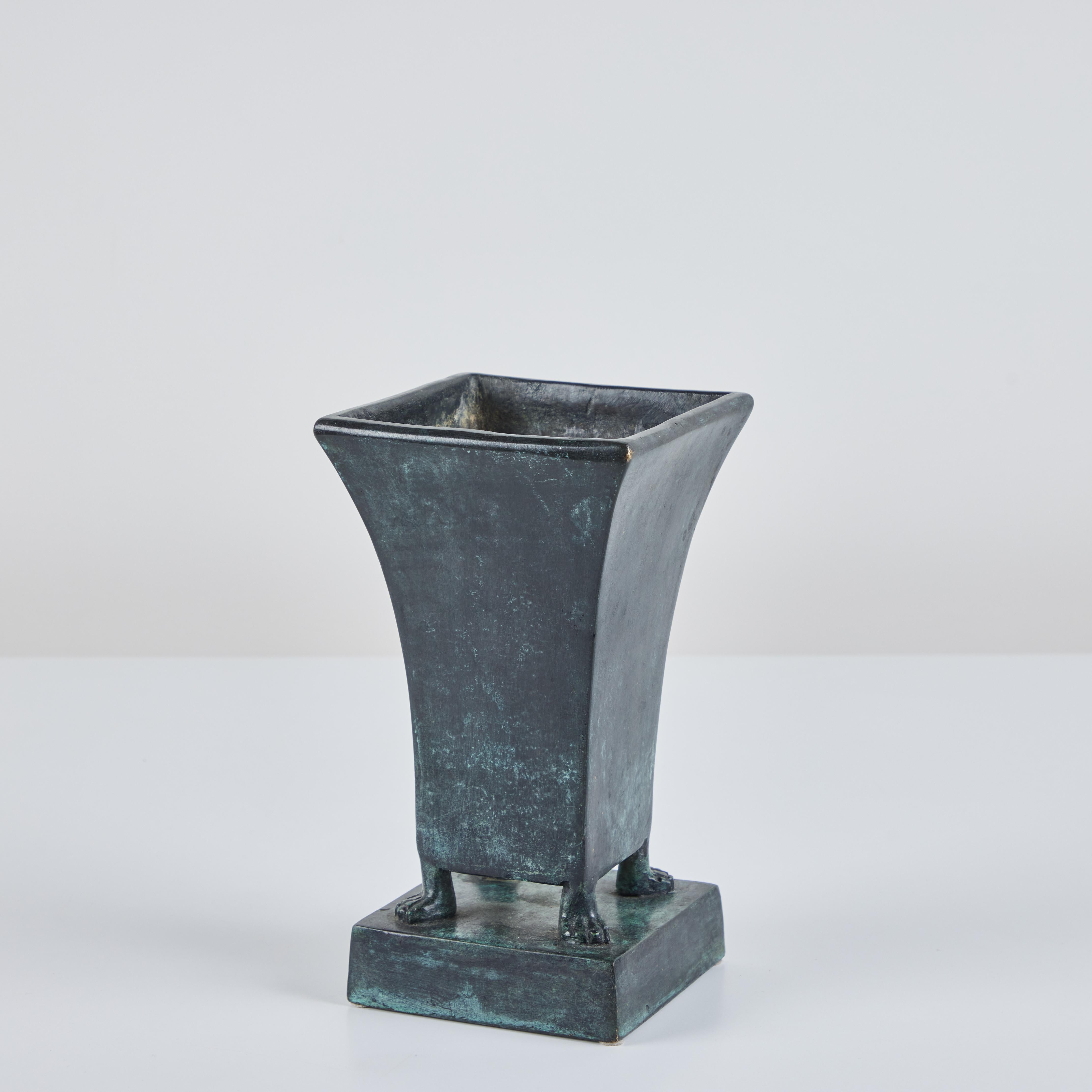 Philippine Maitland-Smith Patinated Bronze Footed Vase
