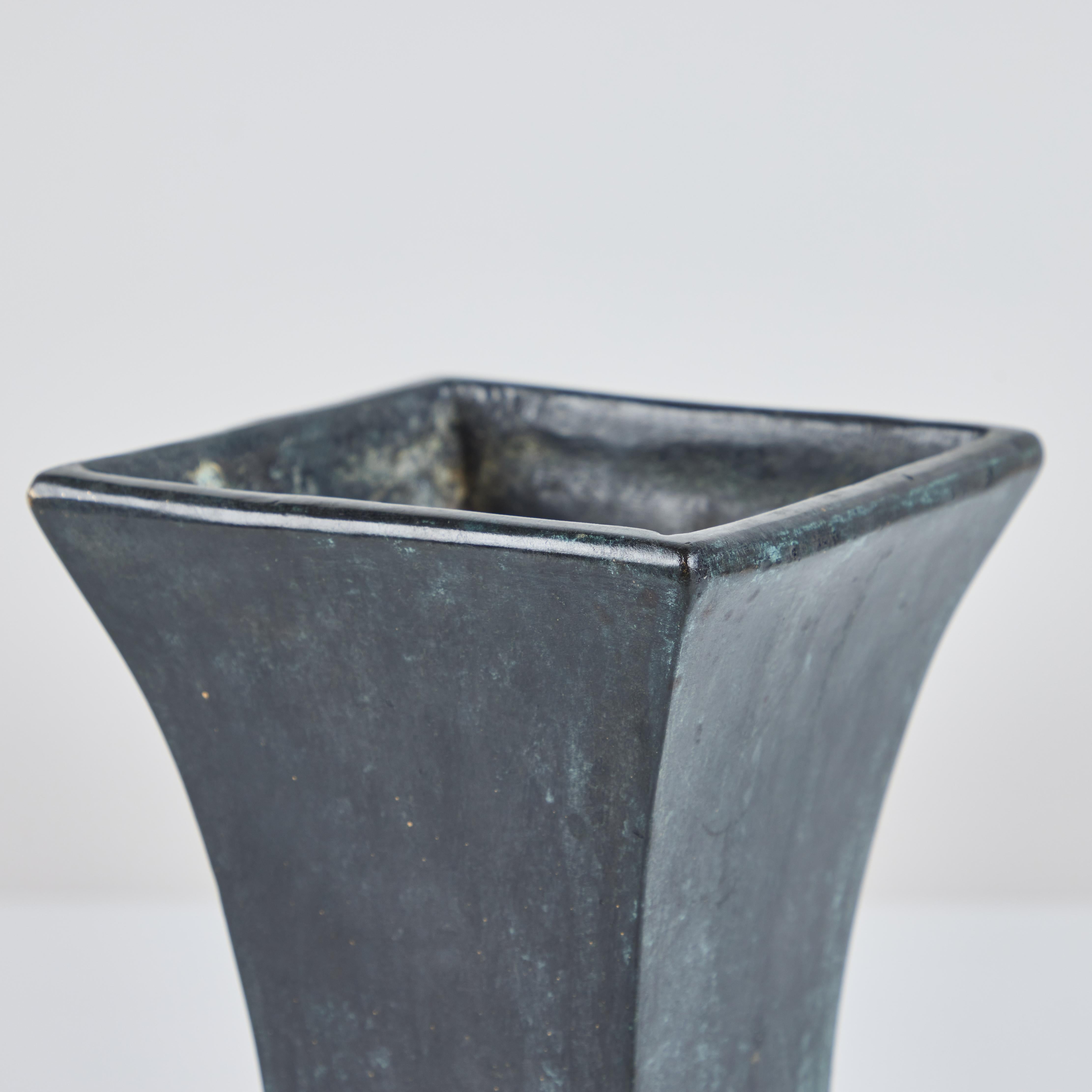 20th Century Maitland-Smith Patinated Bronze Footed Vase