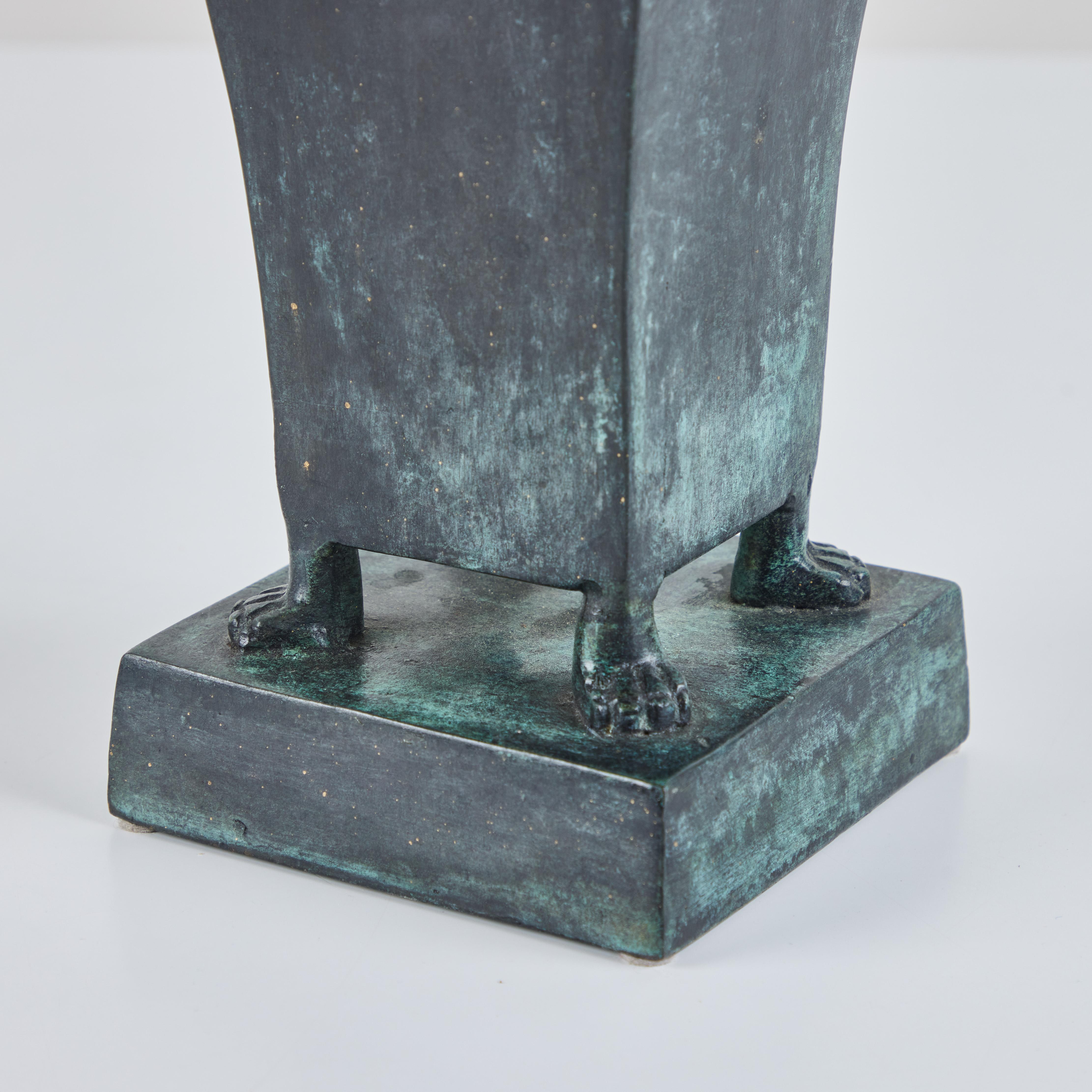 Maitland-Smith Patinated Bronze Footed Vase 1