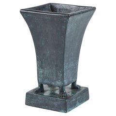 Maitland-Smith Patinated Bronze Footed Vase