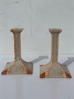 Maitland Smith Pink Coral Candlesticks