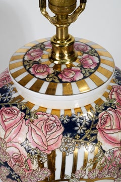 Maitland Smith Porcelain Chinoiserie Ginger Jar Table Lamp