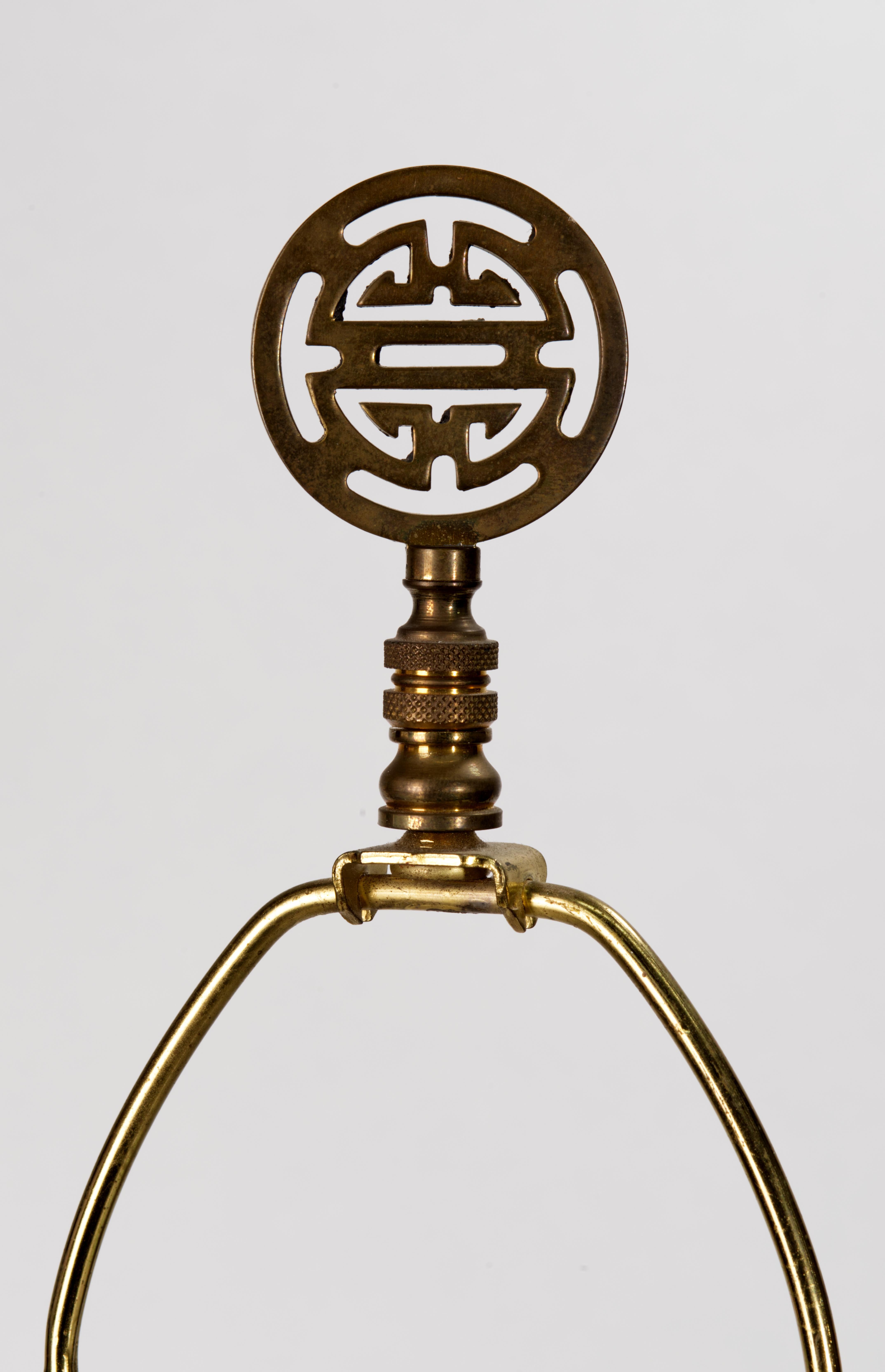 Gold Maitland Smith Porcelain Chinoiserie Ginger Jar Table Lamp For Sale