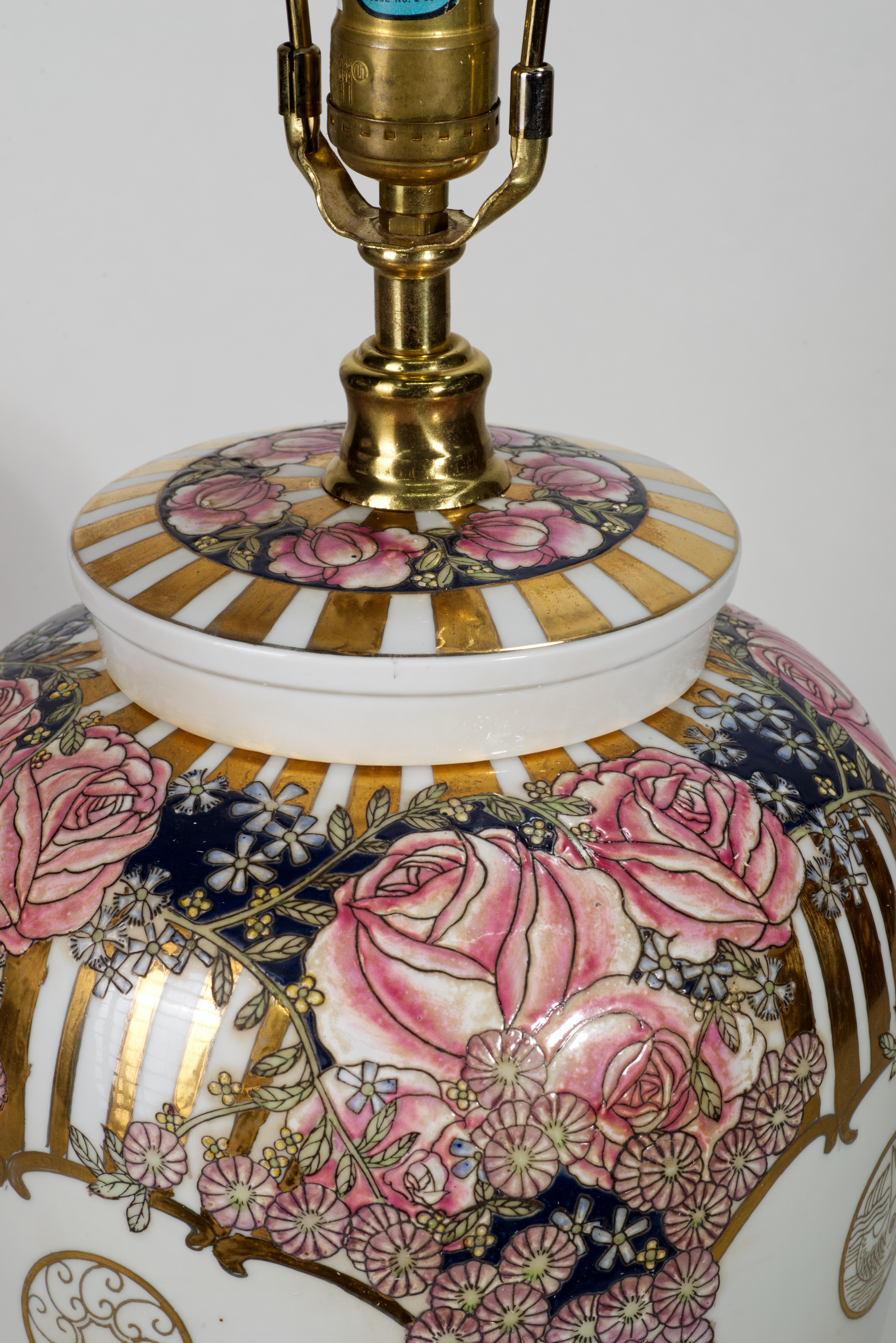 Maitland Smith Porcelain Chinoiserie Ginger Jar Table Lamp For Sale 2