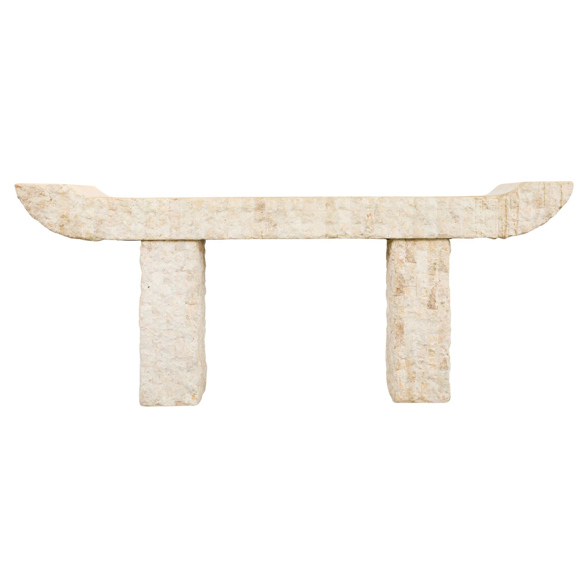 Maitland Smith Post Modern Tesselated Stone Console Table
