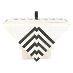 Maitland Smith Post-Modern Triangle Tessellated Stone Box