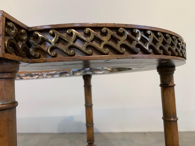 Contemporary Maitland Smith Regency Coffee or Cocktail Table Having Mother of Pearl Inlay