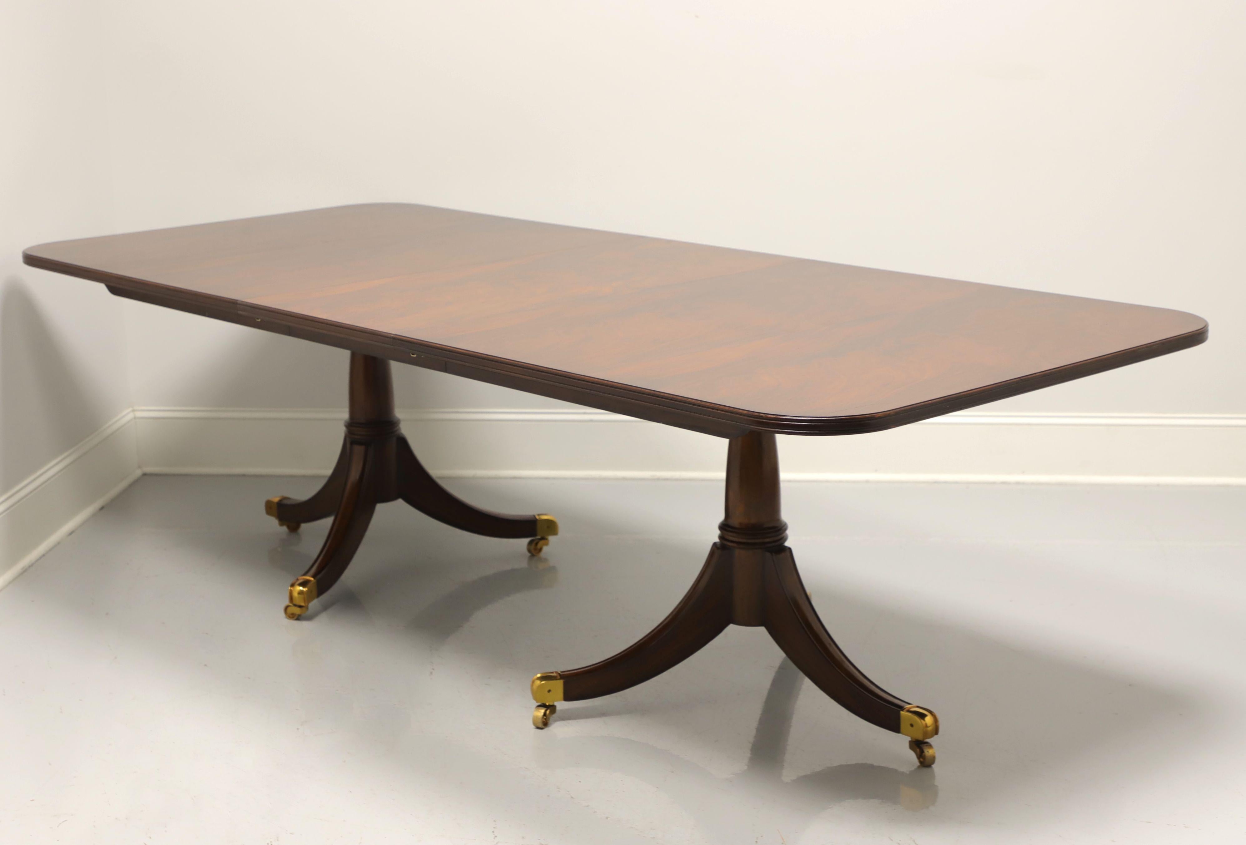 MAITLAND SMITH Regency Flame Mahogany Double Pedestal Dining Table In Good Condition In Charlotte, NC