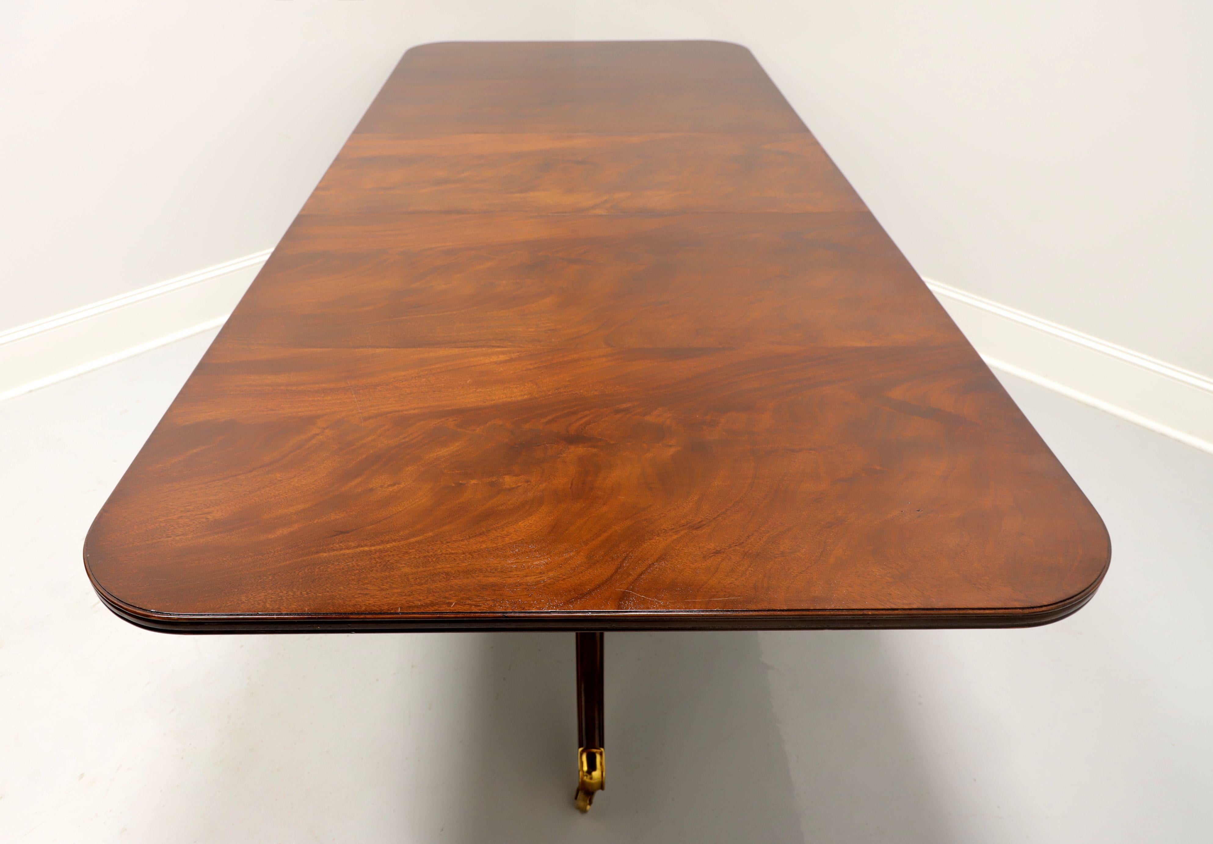 20th Century MAITLAND SMITH Regency Flame Mahogany Double Pedestal Dining Table