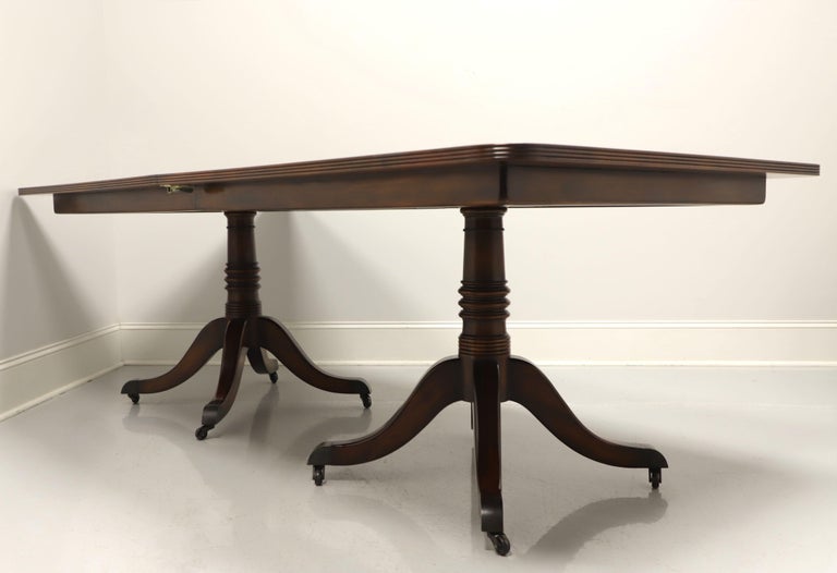MAITLAND SMITH Regency Flame Mahogany Double Pedestal Dining Table For Sale 3