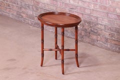 Maitland Smith Regency Mahogany Faux Bamboo Tea Table
