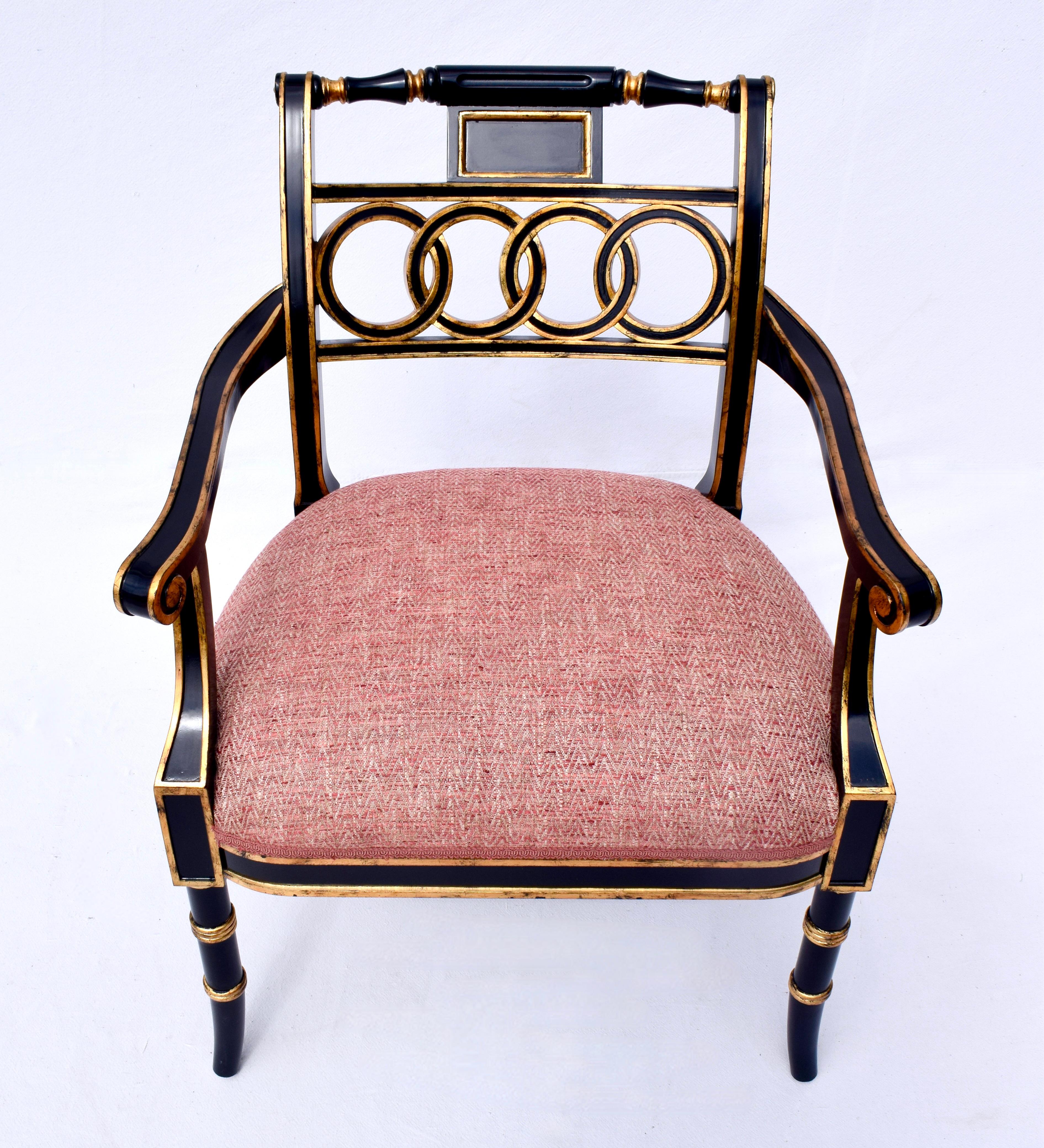 Maitland Smith Regency Open Arm Lounge Chair 4