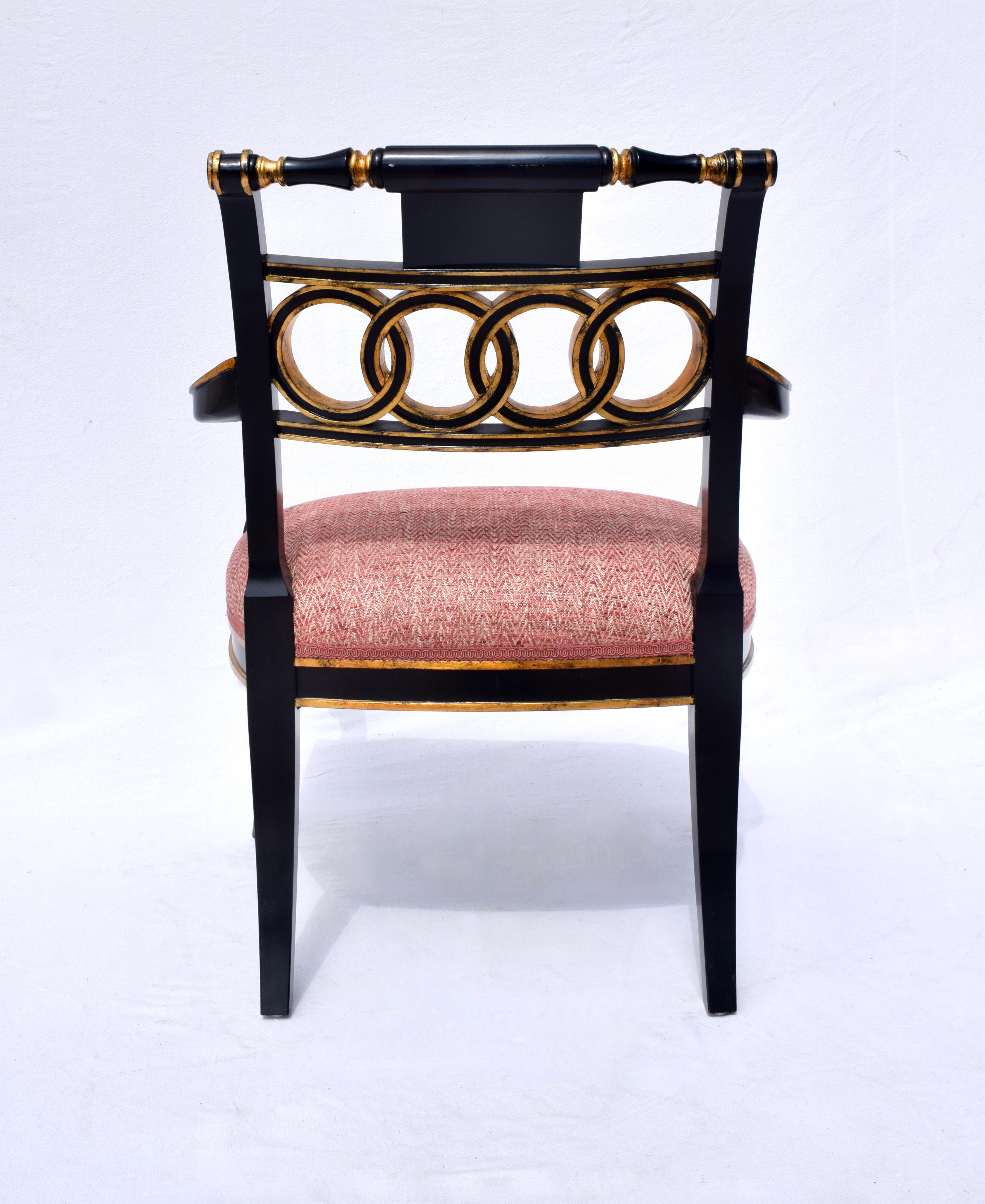20th Century Maitland Smith Regency Open Arm Lounge Chair