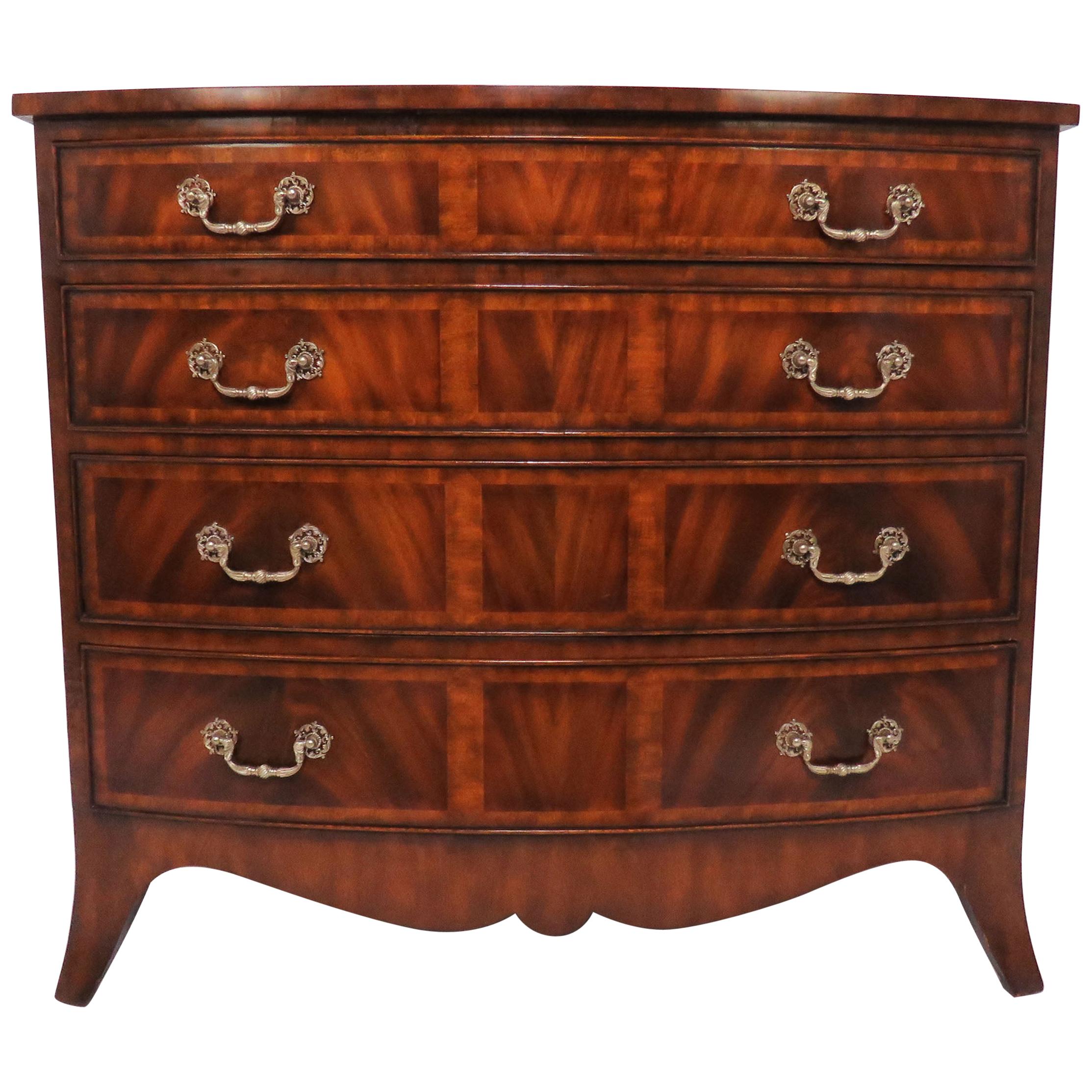 Bow Front Mahogany and Walnut Dresser at 1stDibs