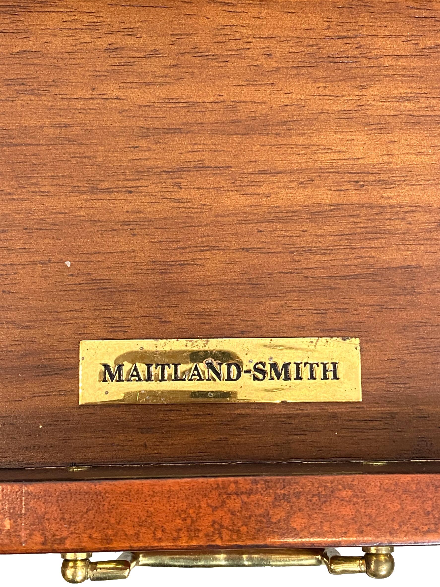Maitland-Smith Regency-Style Chess/Backgammon Board Table in Embossed Leather 4