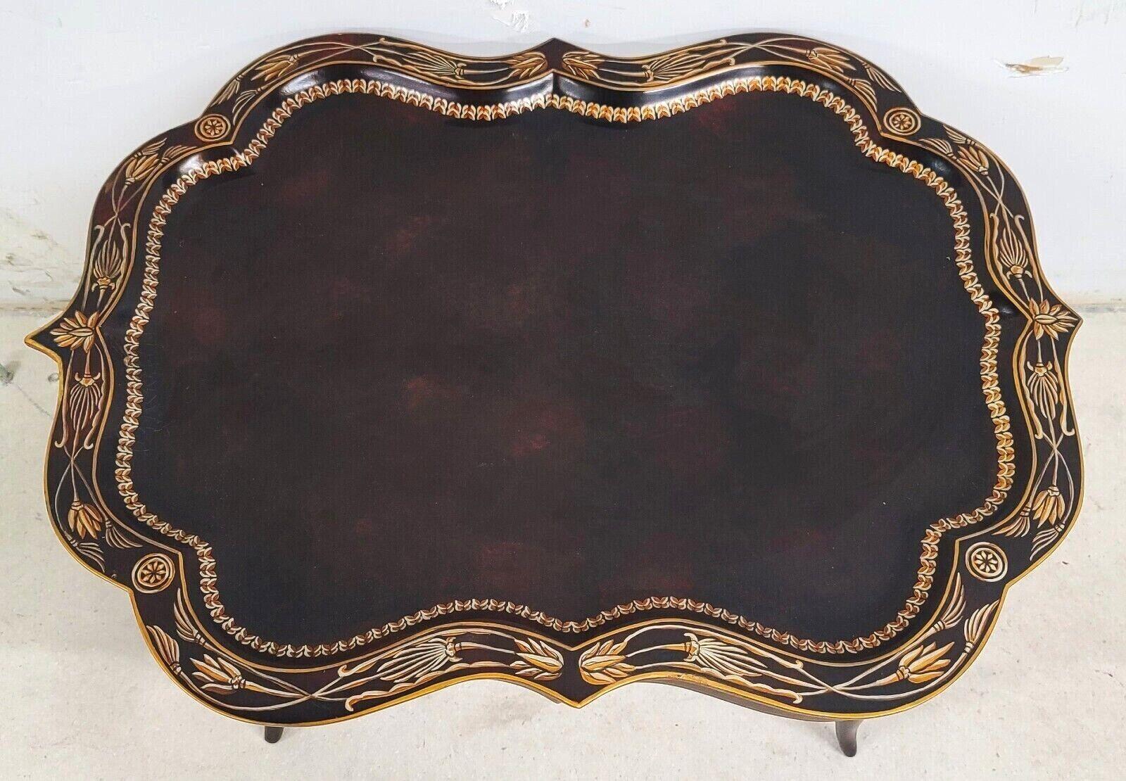 Hand-Painted Maitland Smith Regency Style Faux Bamboo Coffee Tray Table