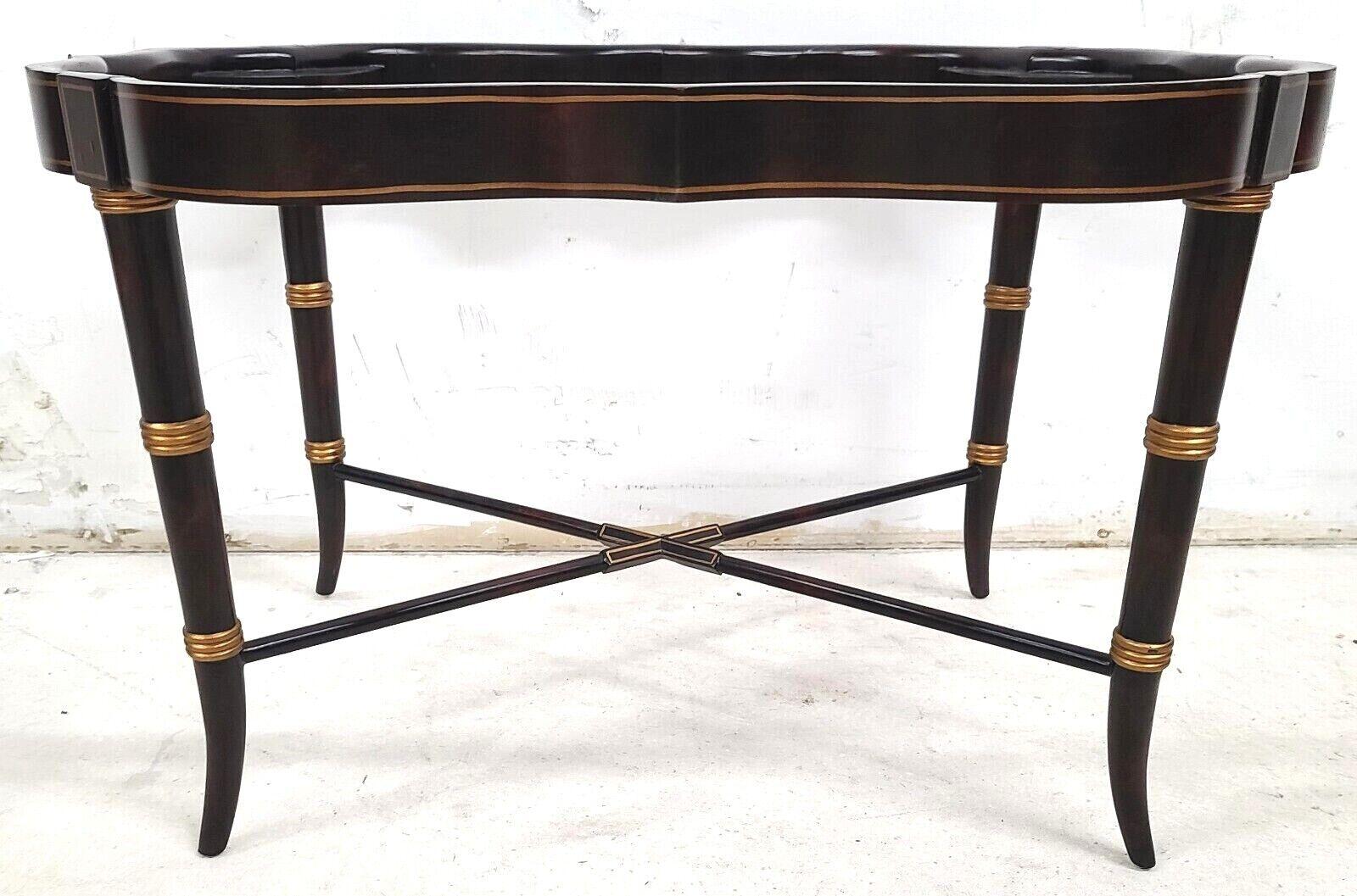 Maitland Smith Regency Style Faux Bamboo Coffee Tray Table In Good Condition In Lake Worth, FL